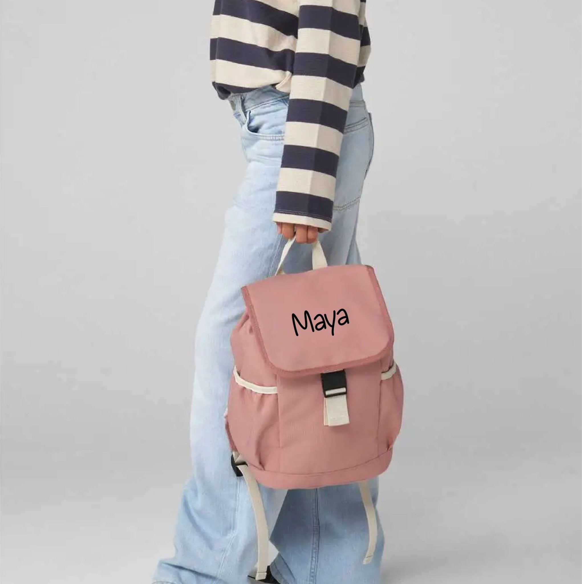 Zaino Rosa per Bambini/Ragazzi personalizzabile con tasche laterali