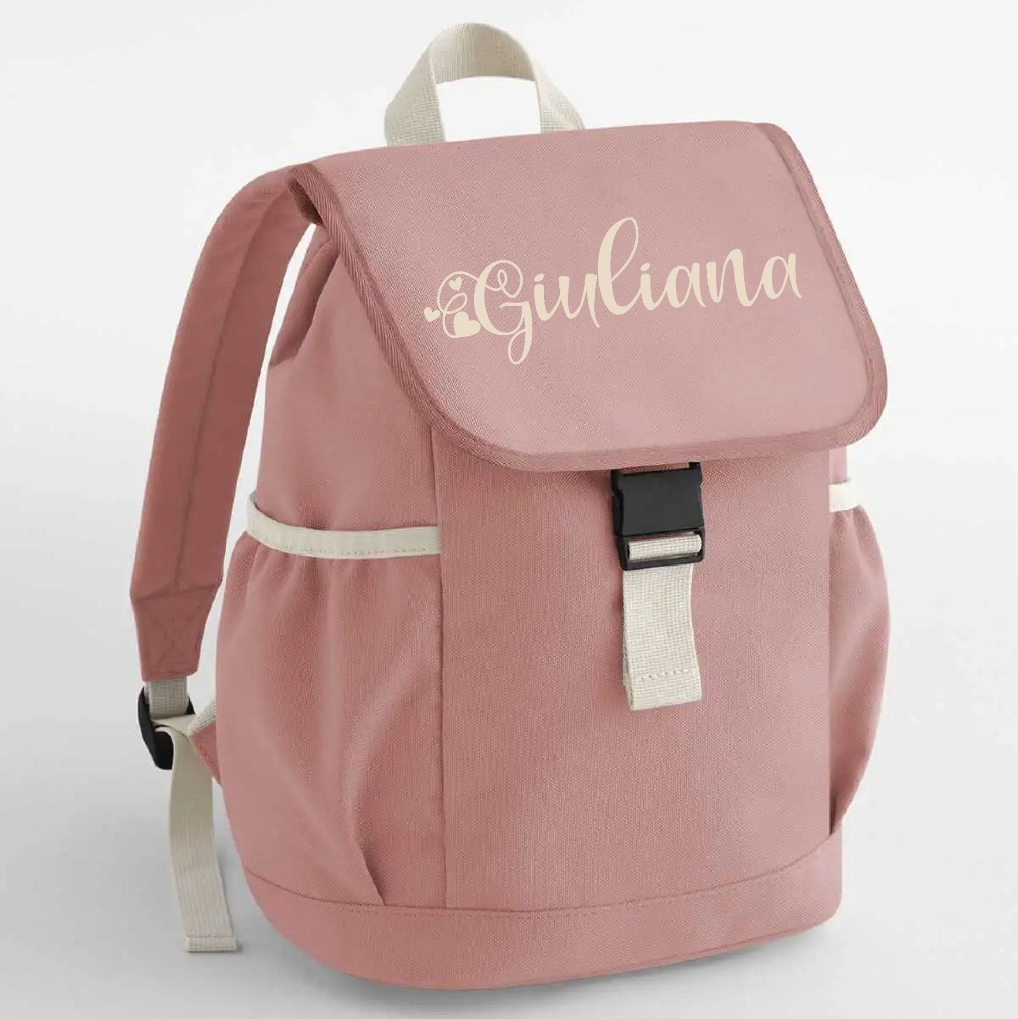 Zaino Rosa per Bambini/Ragazzi personalizzabile con tasche laterali