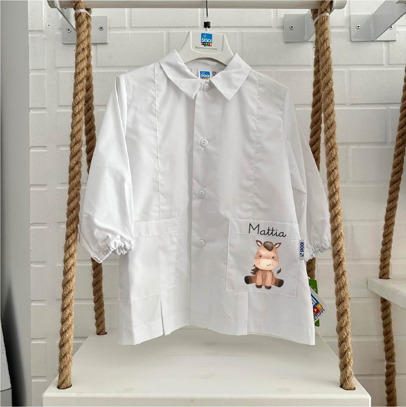 Grembiule Siggi Personalizzabile con nome e Baby Horse - Be Brave Boutique