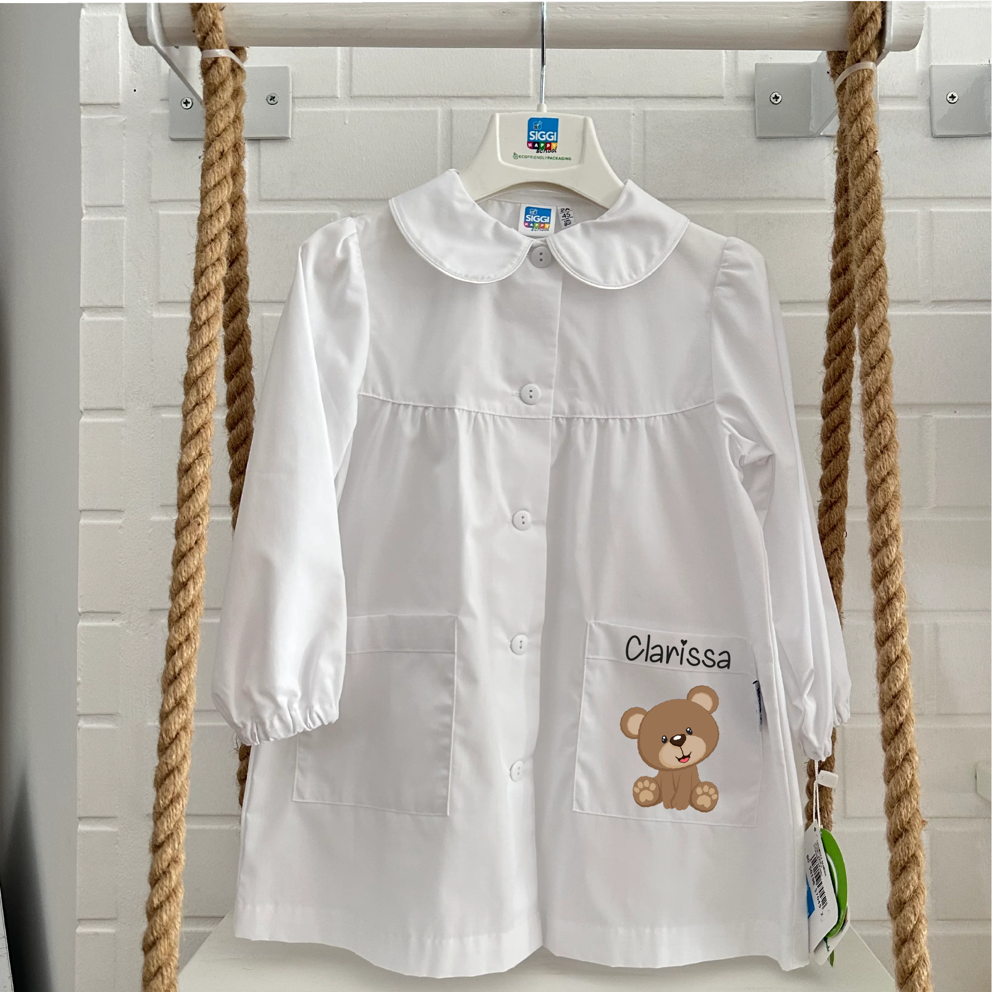 Grembiule Siggi Personalizzabile con nome e Orsetto - Be Brave Boutique