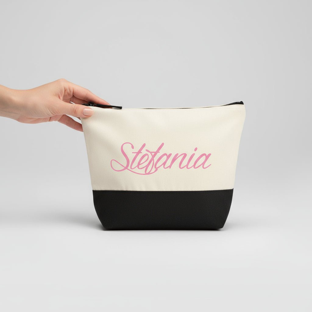 Pochette in cotone organico personalizzabile Bicolore Nero e Fucsia - Be Brave Boutique