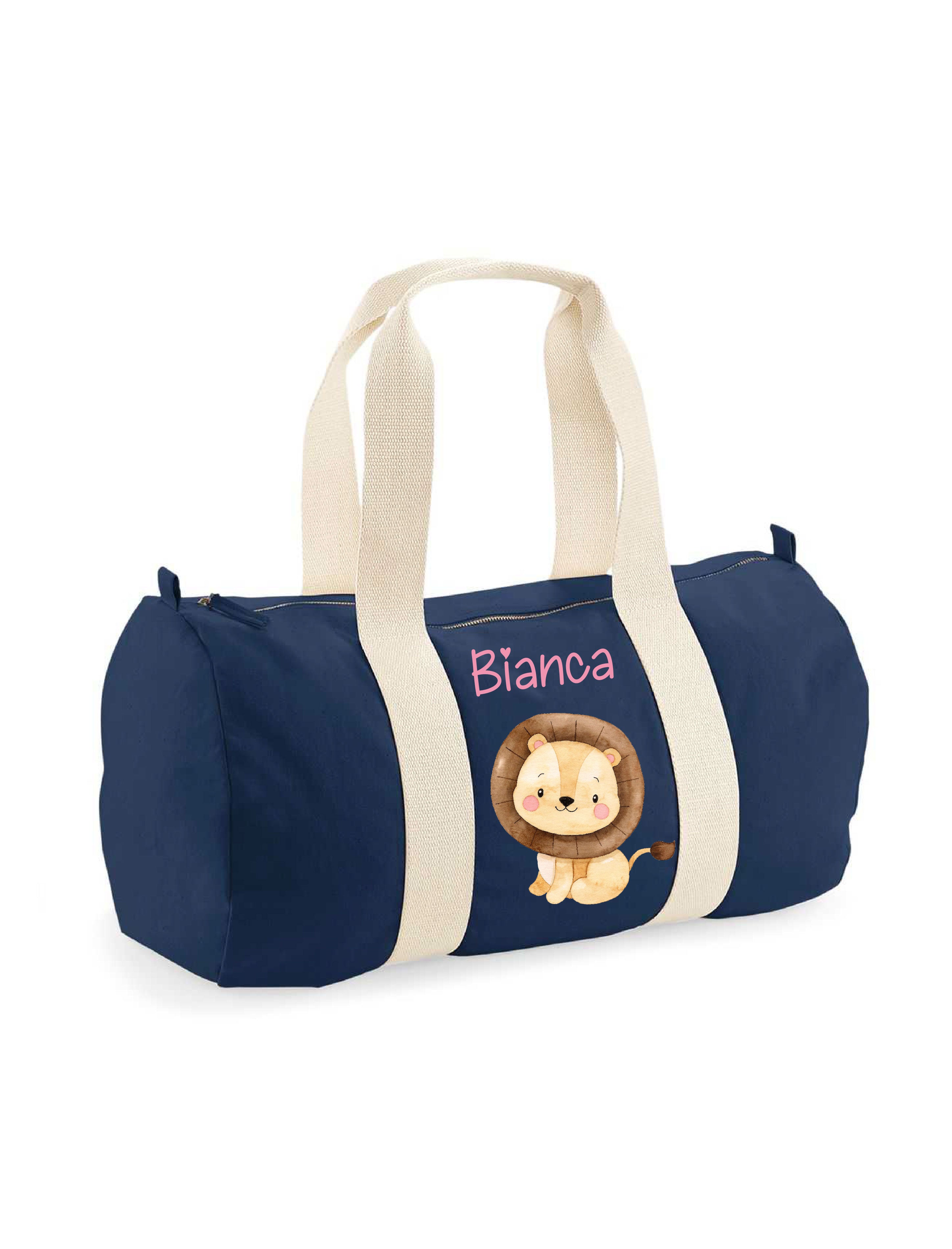 Borsone in cotone canvas personalizzato Leone Cucciolo - Be Brave Boutique