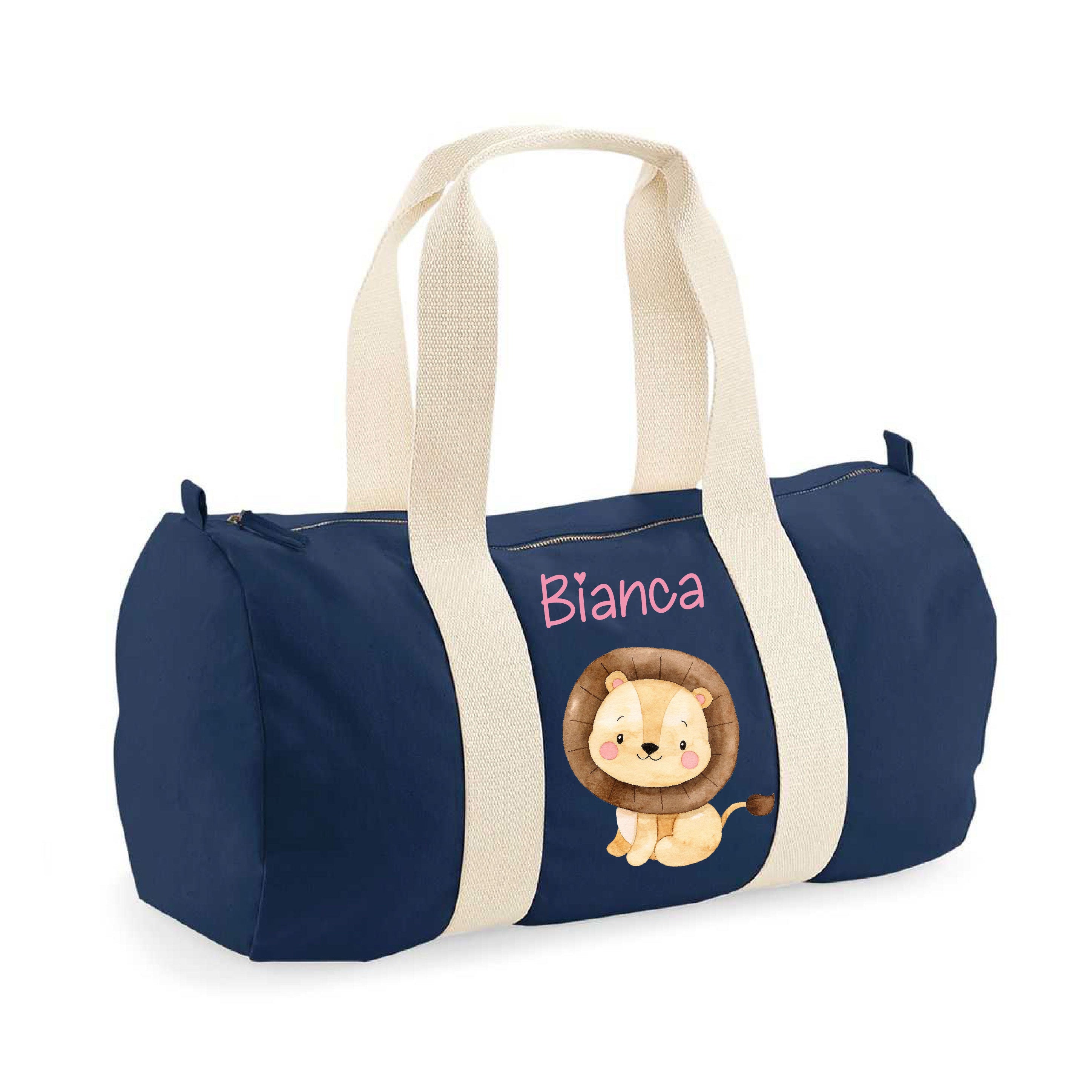 Borsone in cotone canvas personalizzato Leone Cucciolo - Be Brave Boutique