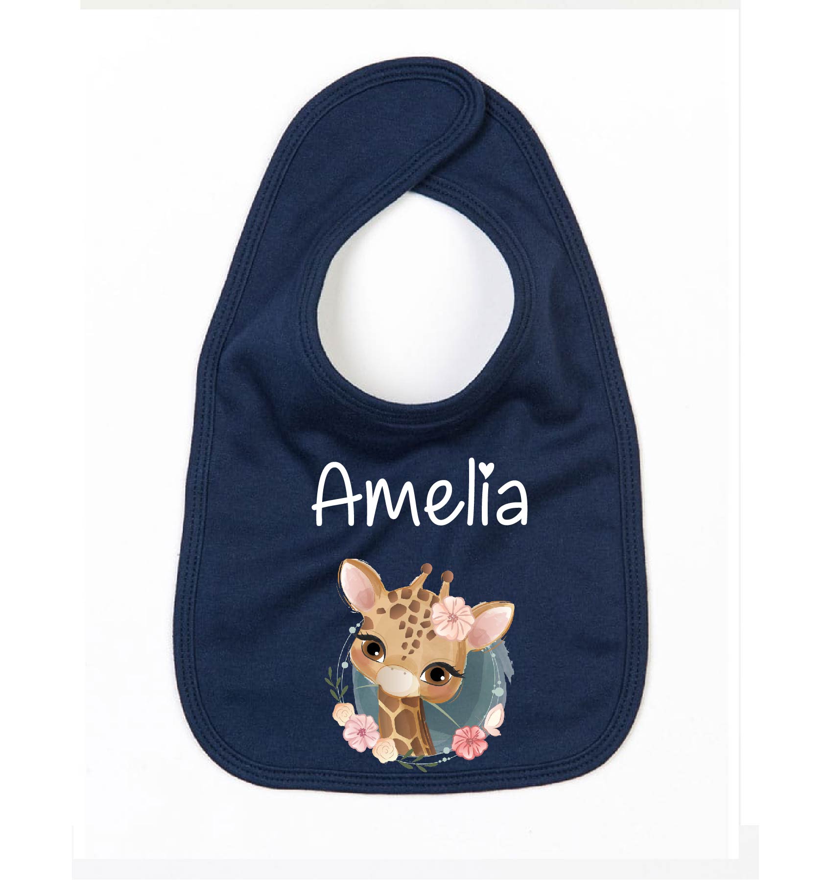 Bavaglino in Cotone organico Giraffa personalizzabile - Be Brave Boutique