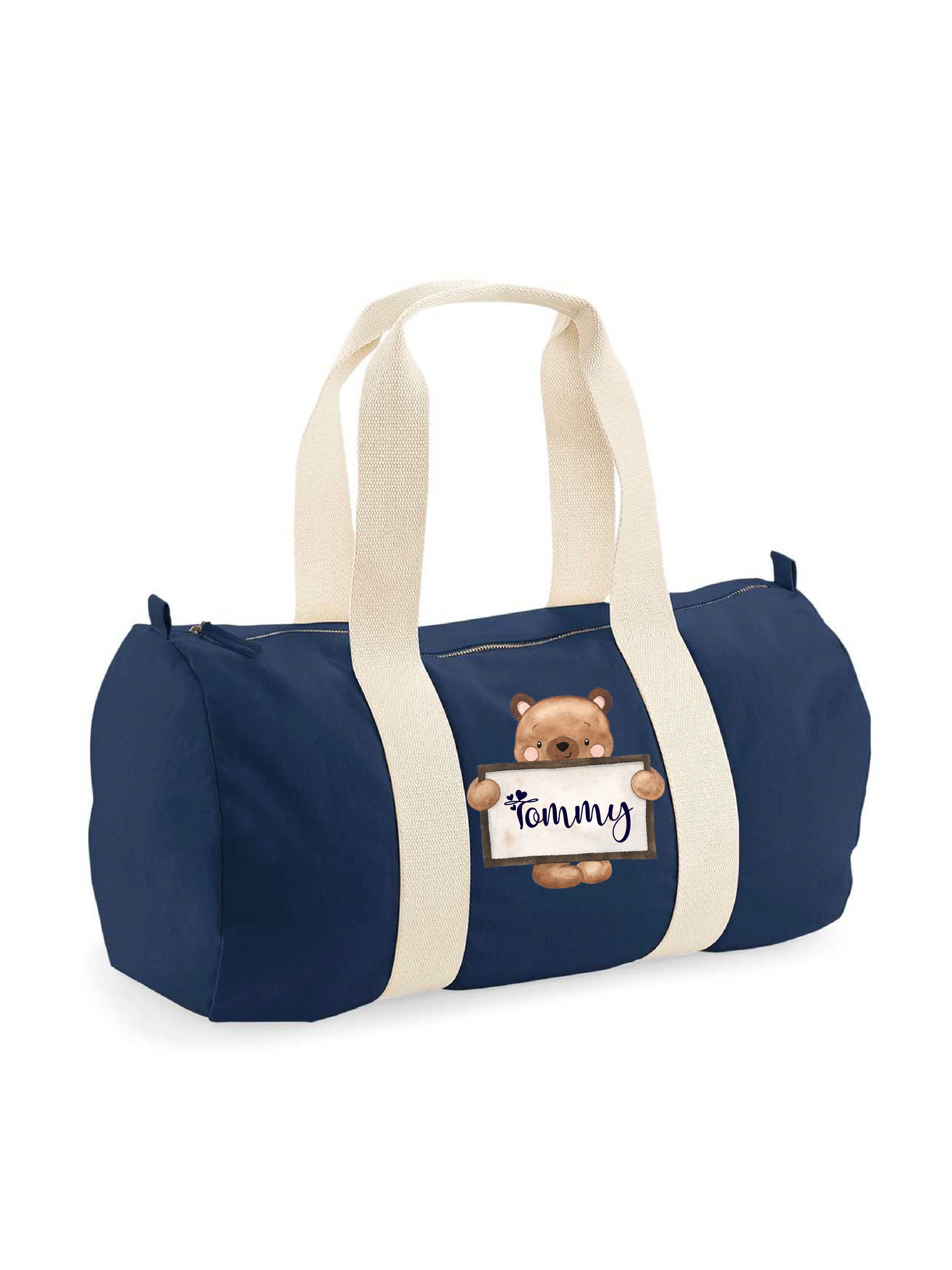 Borsone in cotone canvas personalizzato Orsetto Lavagna - Be Brave Boutique