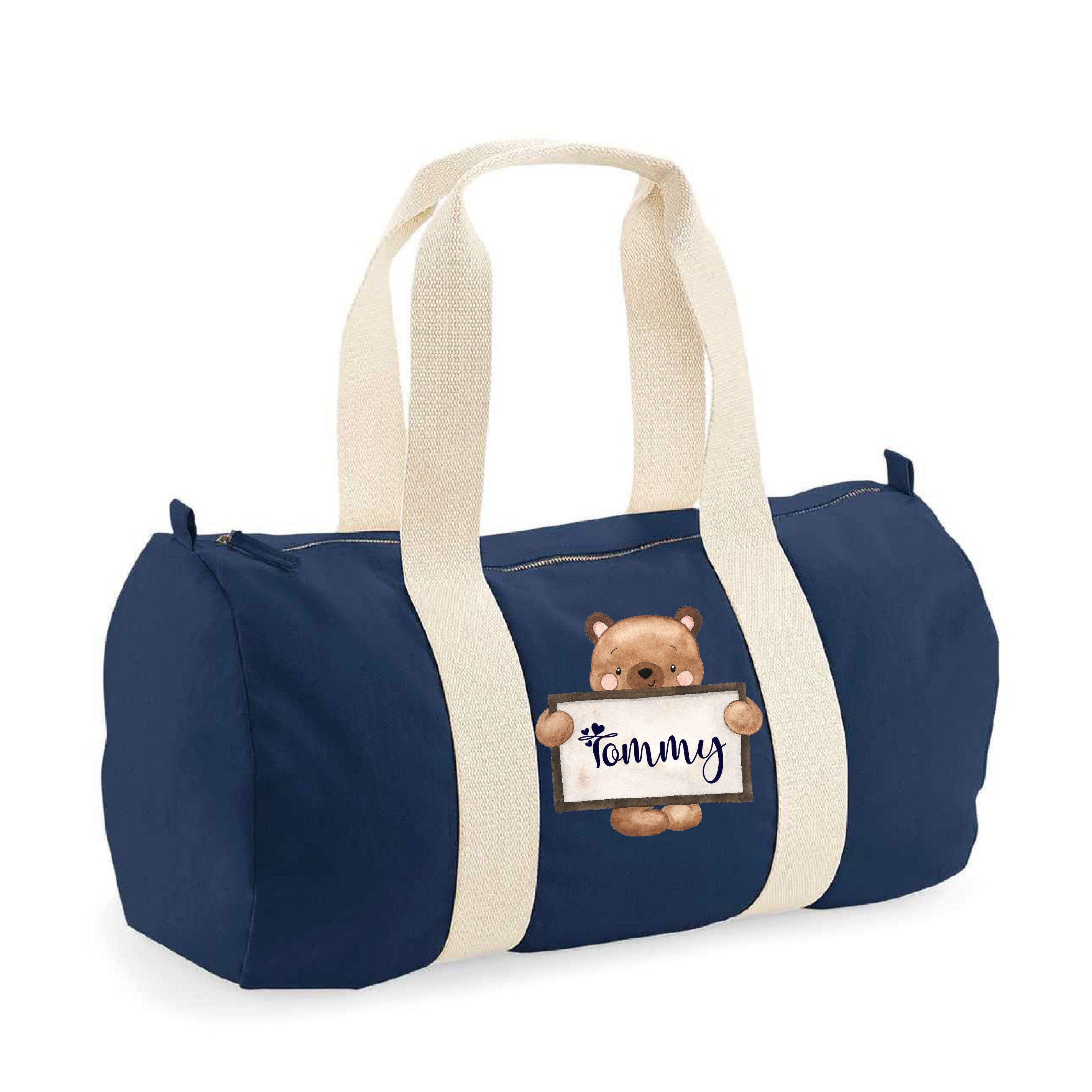 Borsone in cotone canvas personalizzato Orsetto Lavagna - Be Brave Boutique