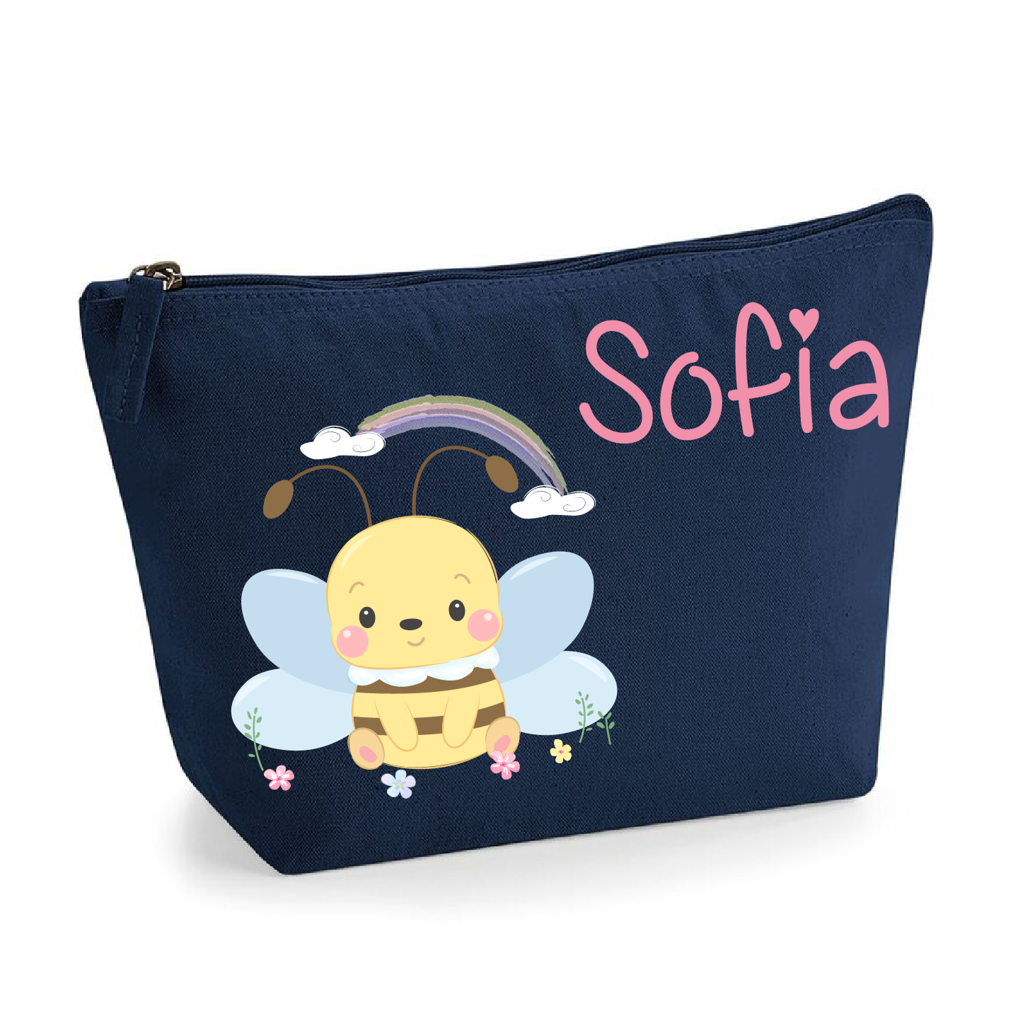 Pochette in cotone organico personalizzabile Ape arcobaleno - Be Brave Boutique