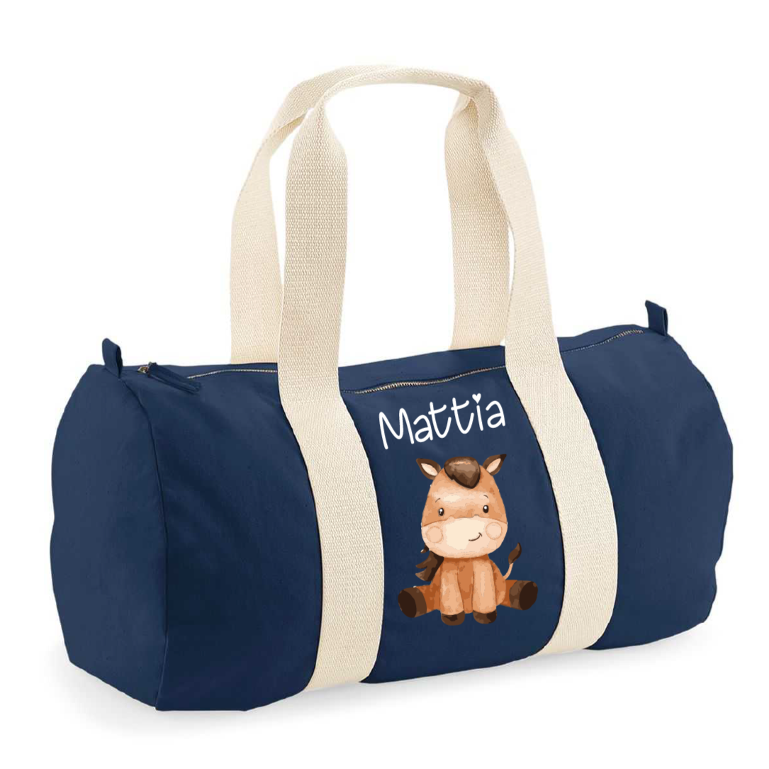 Borsone in cotone canvas personalizzato Baby Horse - Be Brave Boutique