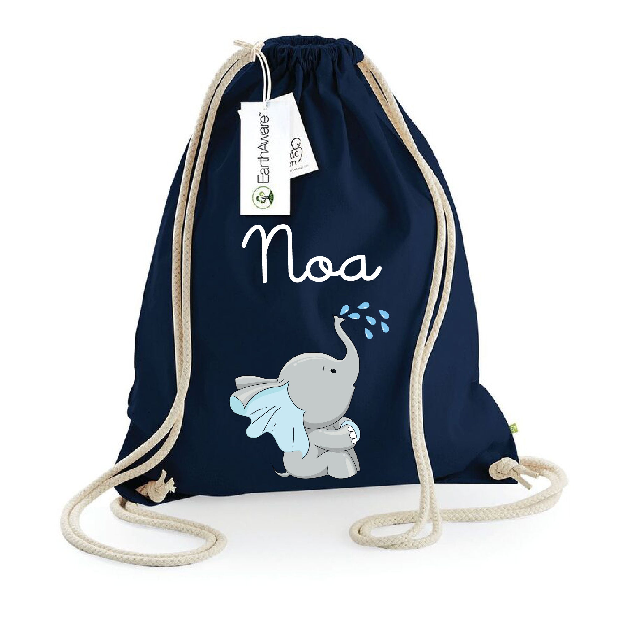 Zaino a sacca in cotone pesante Elefantino Gocce - Be Brave Boutique