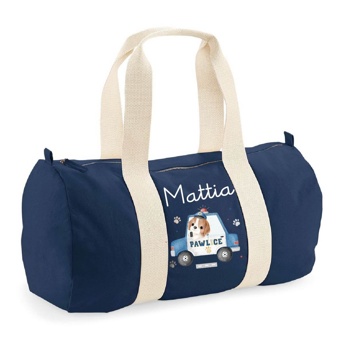 Borsone in cotone canvas personalizzato Cagnolino Pawlice - Be Brave Boutique