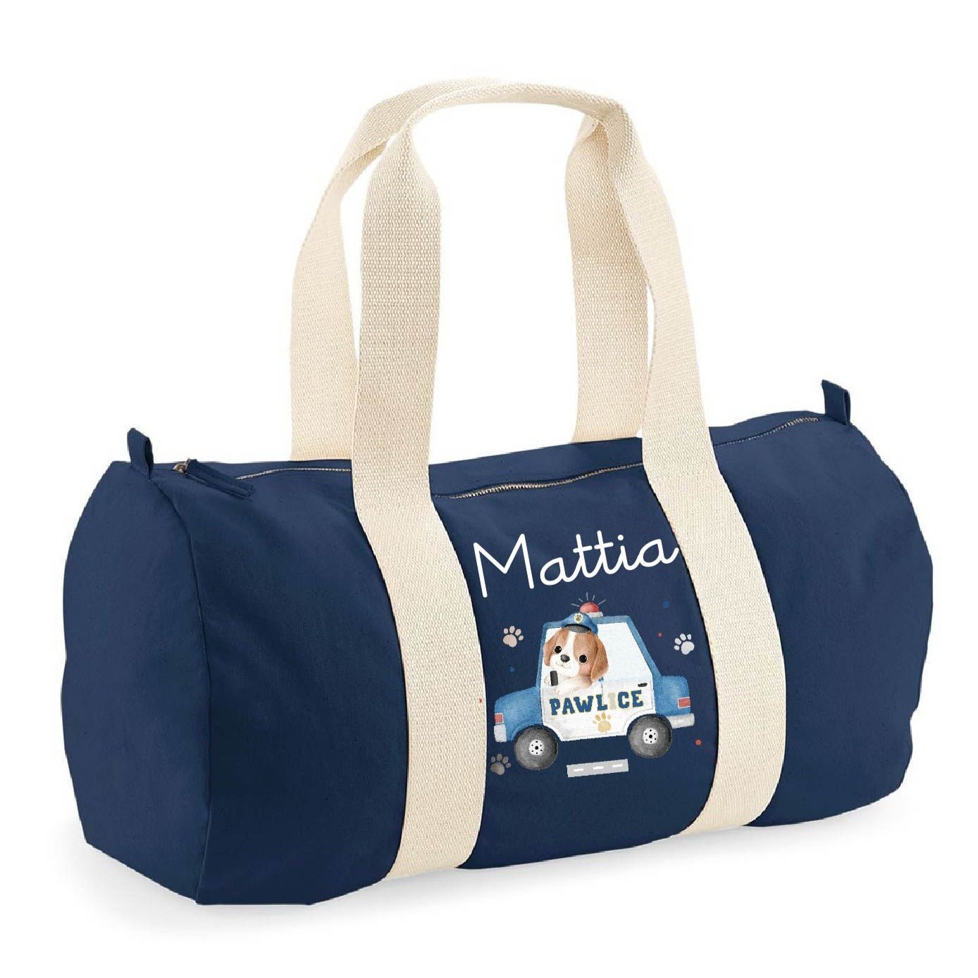 Borsone in cotone canvas personalizzato Cagnolino Pawlice - Be Brave Boutique