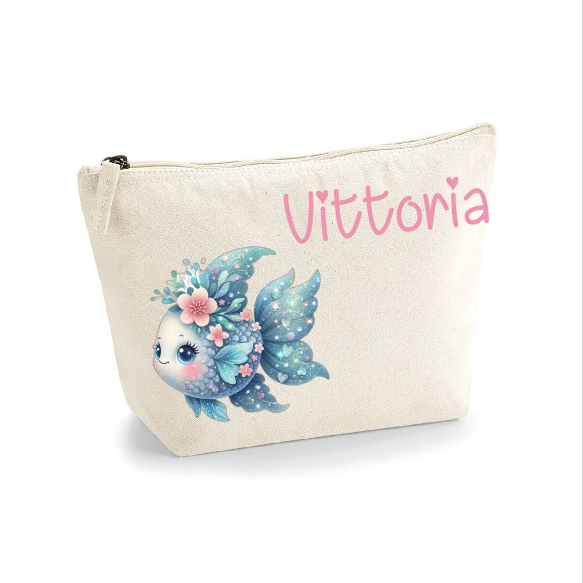 Pochette in cotone organico personalizzabile Pesciolina Azzurra - Be Brave Boutique