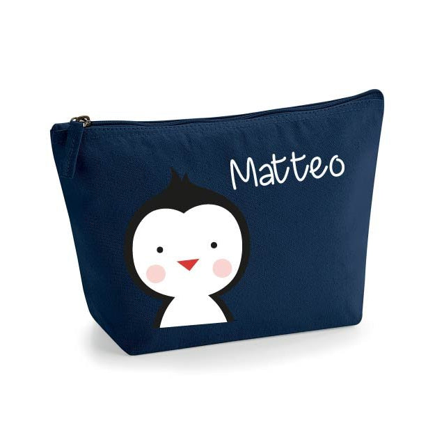 Pochette in cotone organico personalizzabile Pinguino - Be Brave Boutique