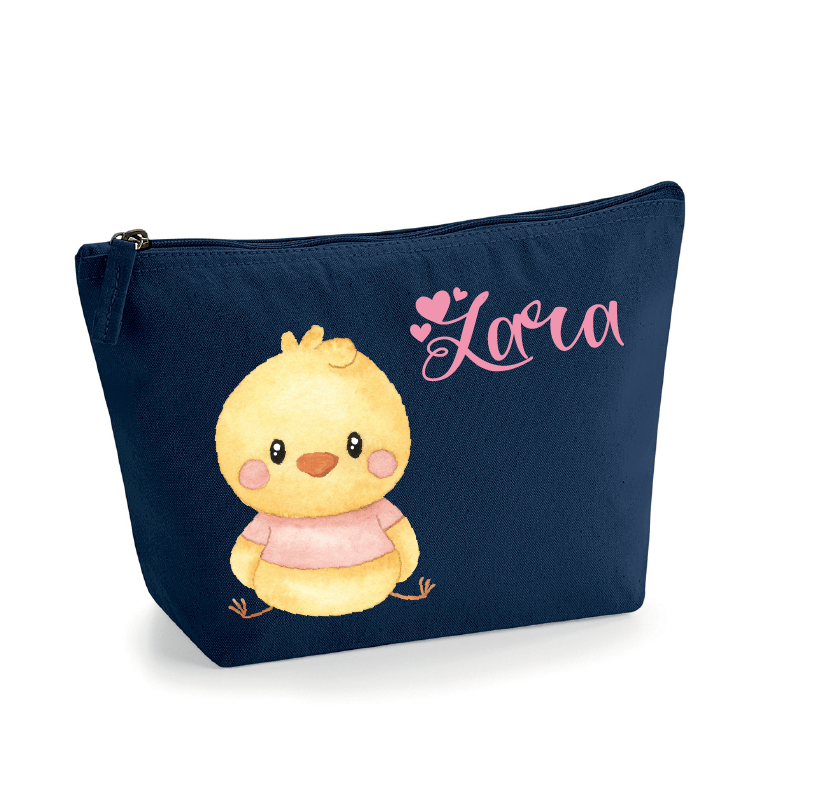 Pochette in cotone organico personalizzabile Pulcino Rosa - Be Brave Boutique