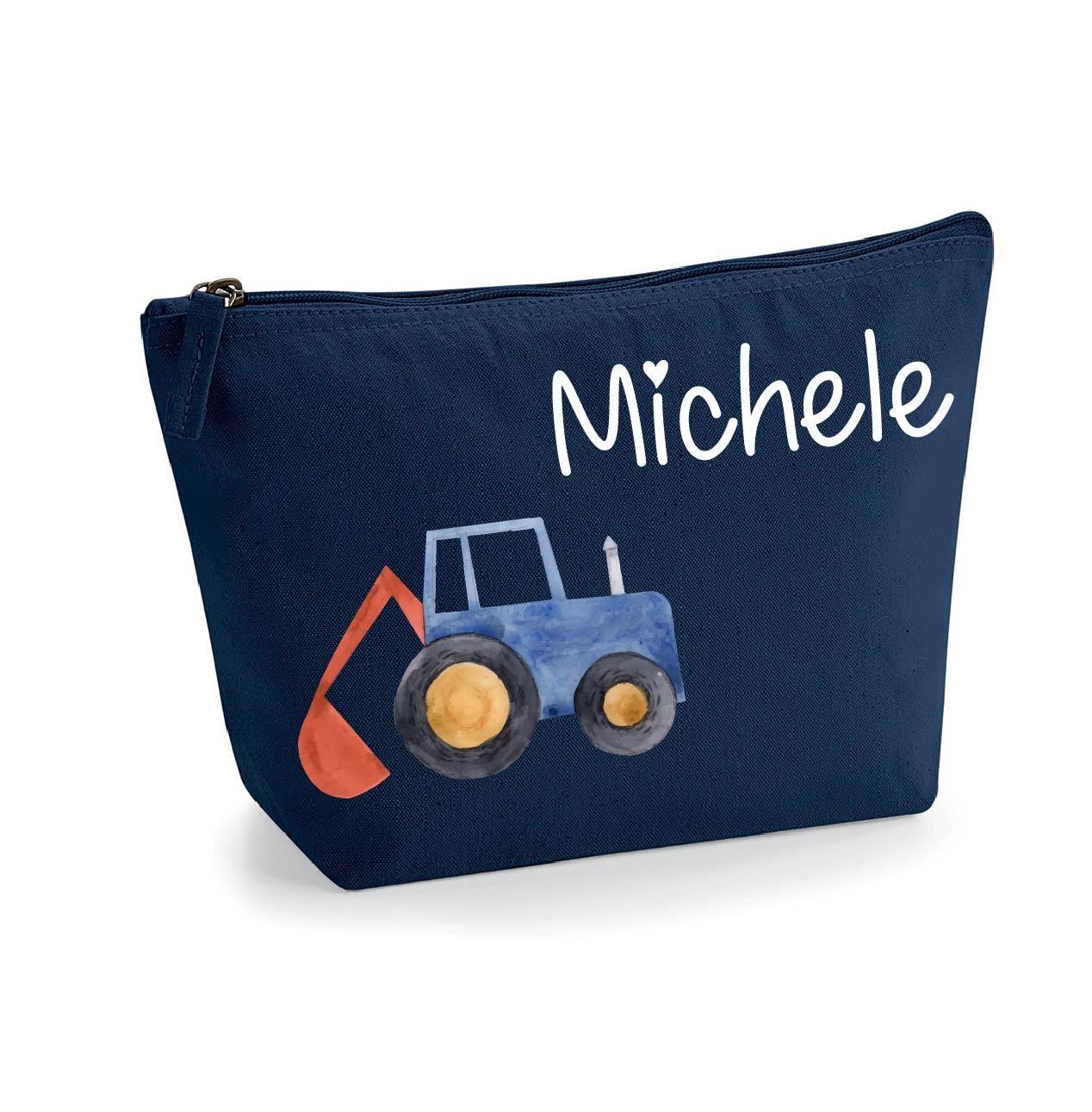 Pochette in cotone organico personalizzabile Trattore/Ruspa - Be Brave Boutique