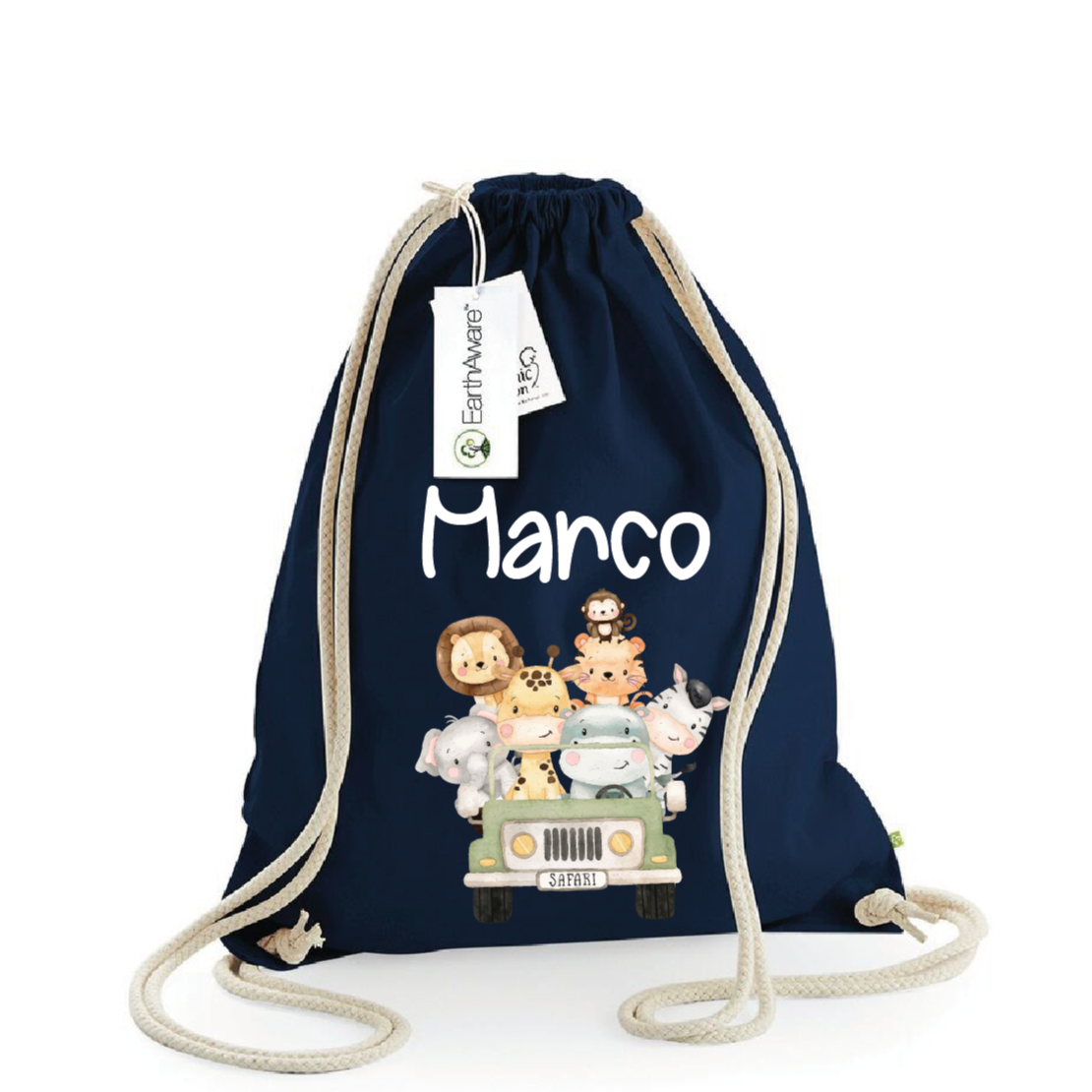 Zaino a sacca in cotone pesante Safari Verde - Be Brave Boutique