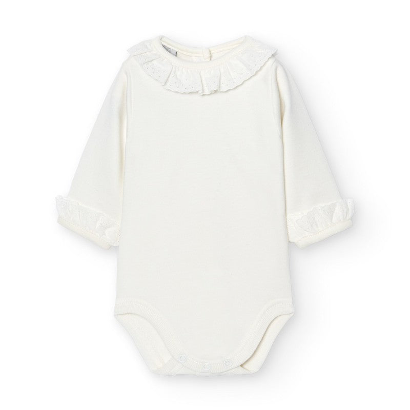 Body a manica lunga colletto ricamato personalizzabile Panna - Be Brave Boutique