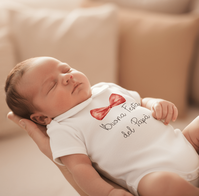 Body in cotone manica corta Festa del papà 2025 personalizzabile