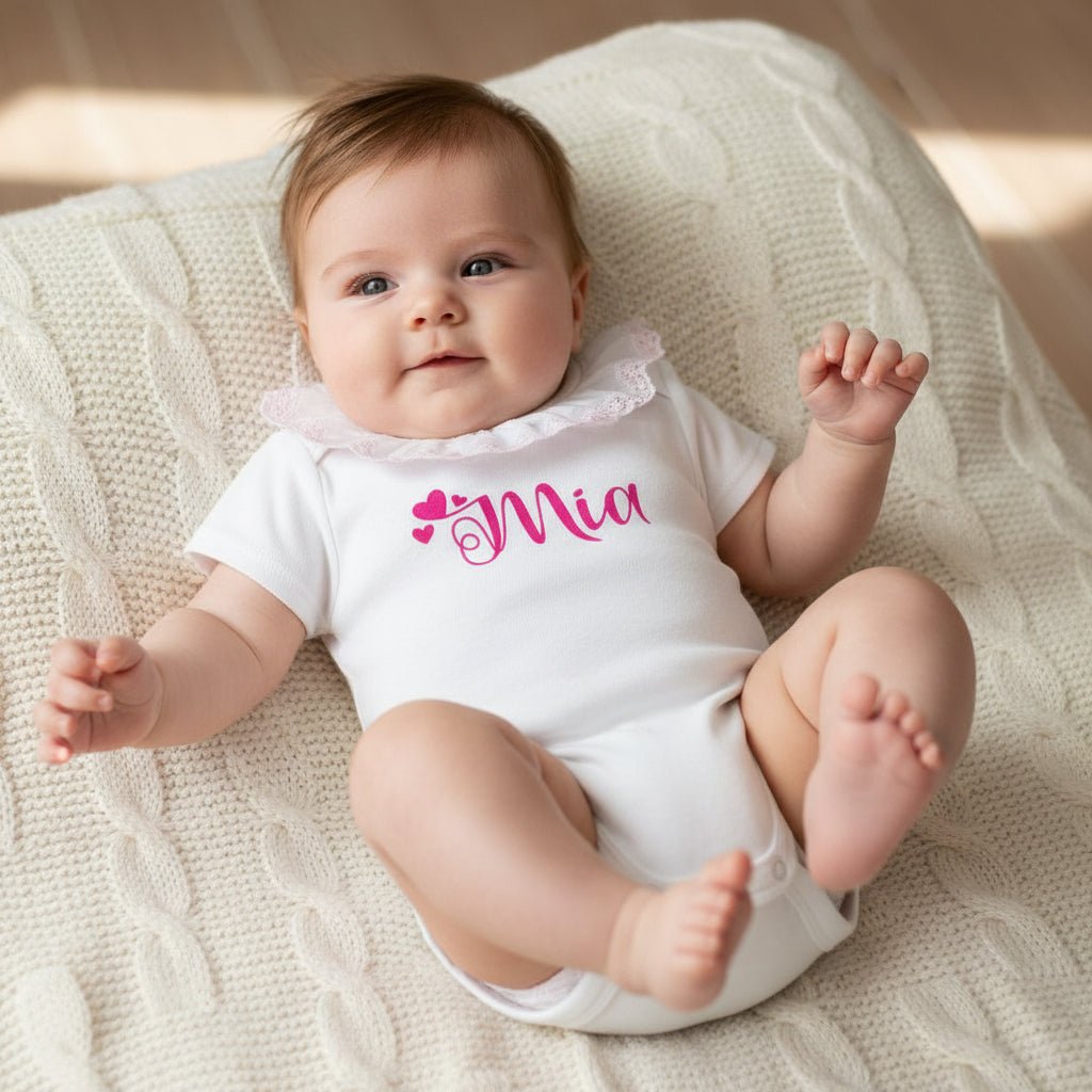 Body in cotone manica corta con colletto lavorato Rosa - Be Brave Boutique