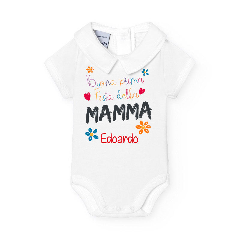 Body Bimbo in cotone manica corta Buona prima festa della Mamma - Be Brave Boutique