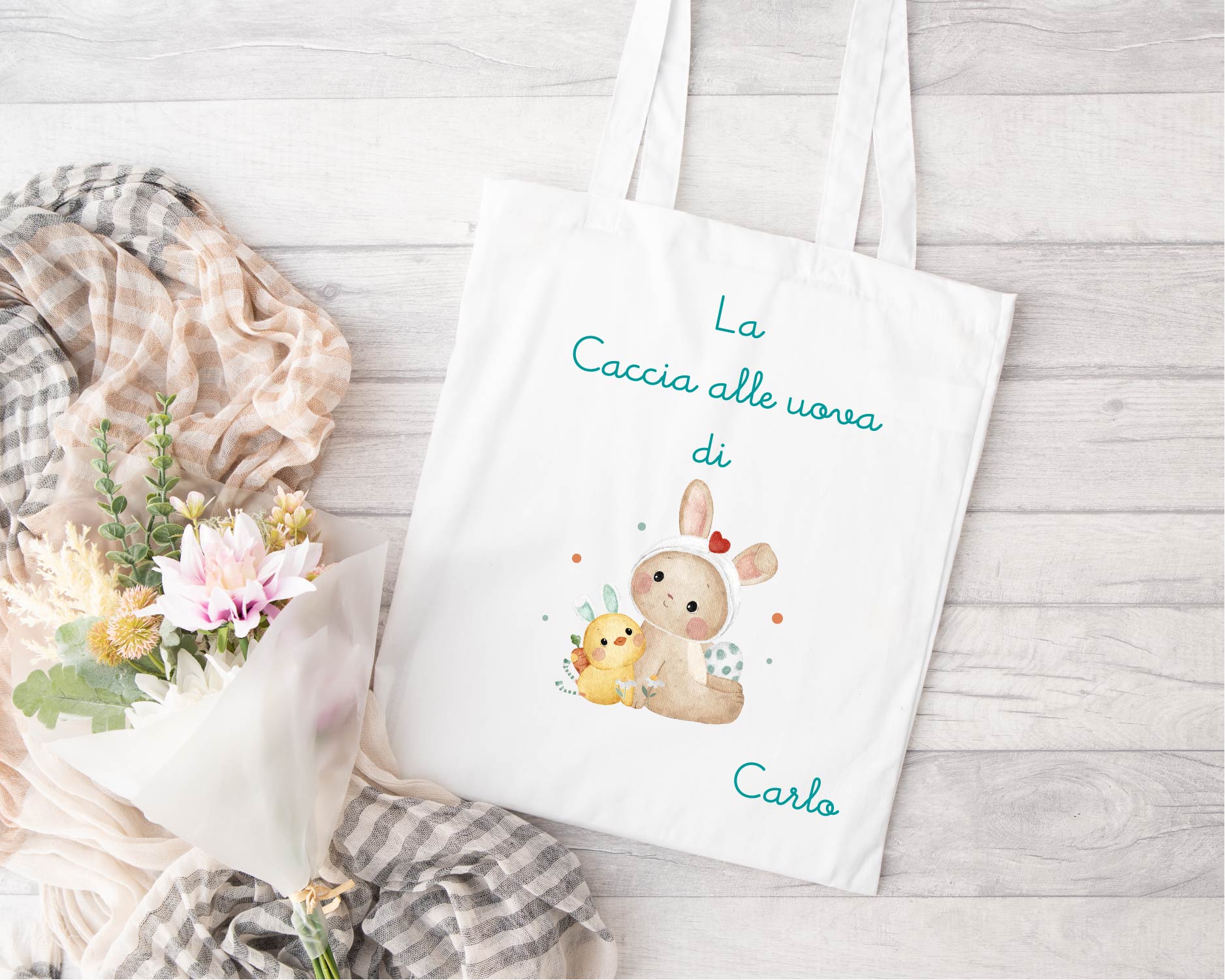 Borsa Personalizzata per caccia alle uova di Pasqua - Be Brave Boutique
