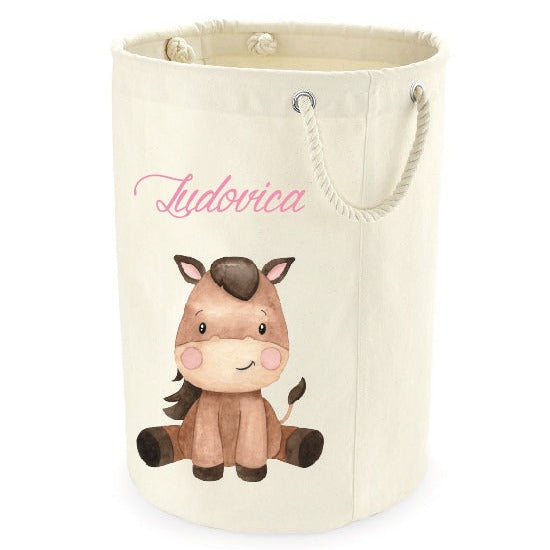 Cesta Porta giochi personalizzabile Baby Horse - Be Brave Boutique