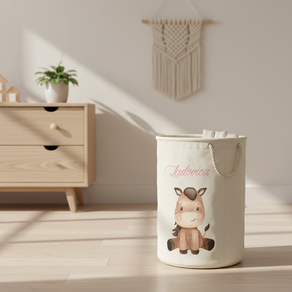 Cesta Porta giochi personalizzabile Baby Horse - Be Brave Boutique