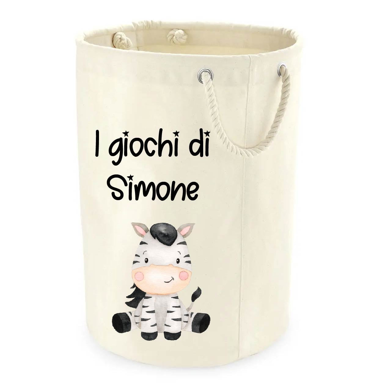 Cesta Porta giochi personalizzabile Zebra - Be Brave Boutique