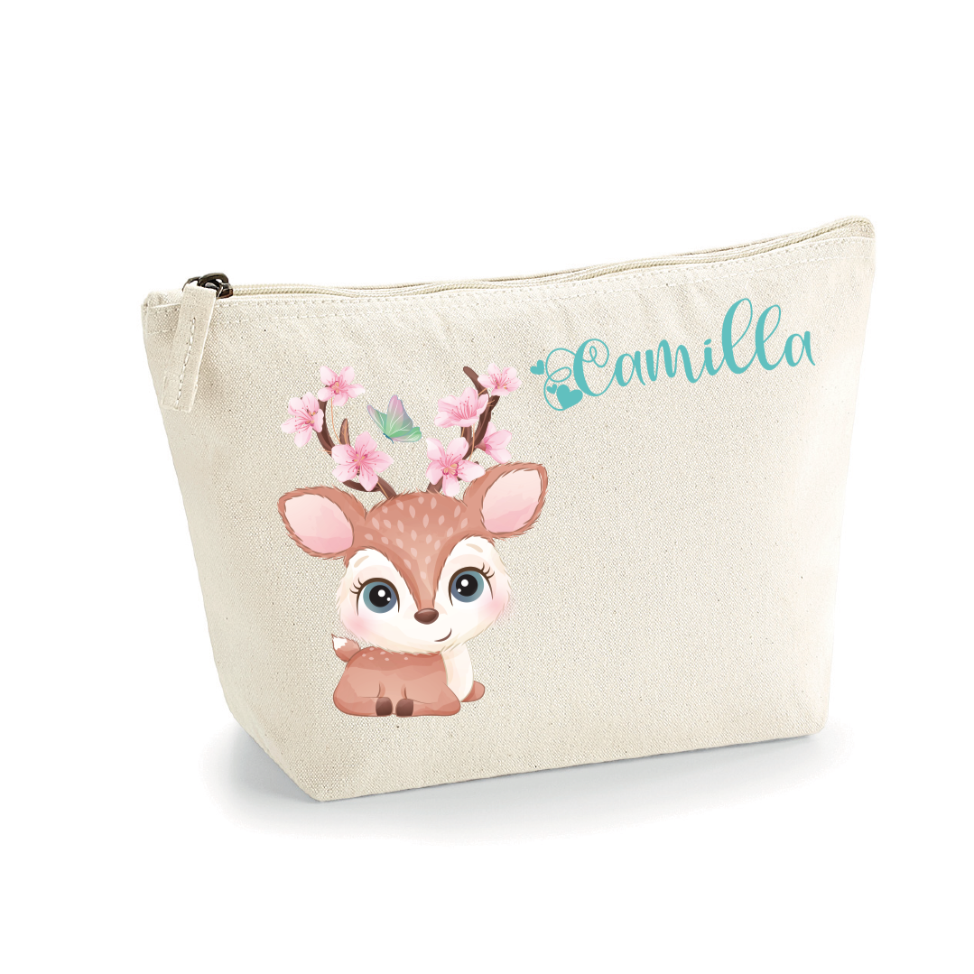 Pochette in cotone organico personalizzabile Cerbiatto - Be Brave Boutique