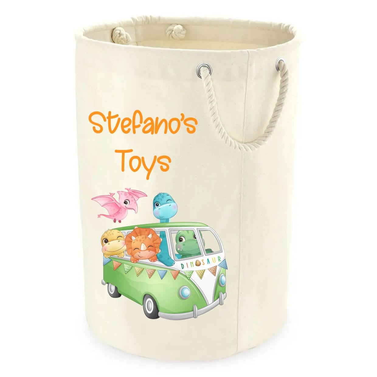 Cesta Porta giochi personalizzabile Cute Dino - Be Brave Boutique