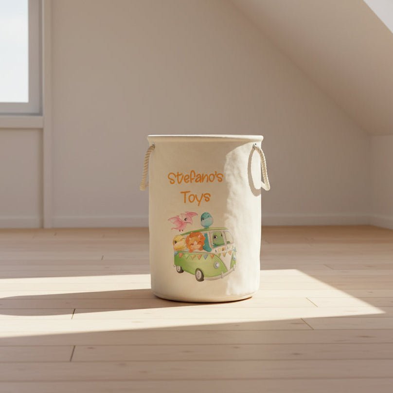 Cesta Porta giochi personalizzabile Cute Dino - Be Brave Boutique