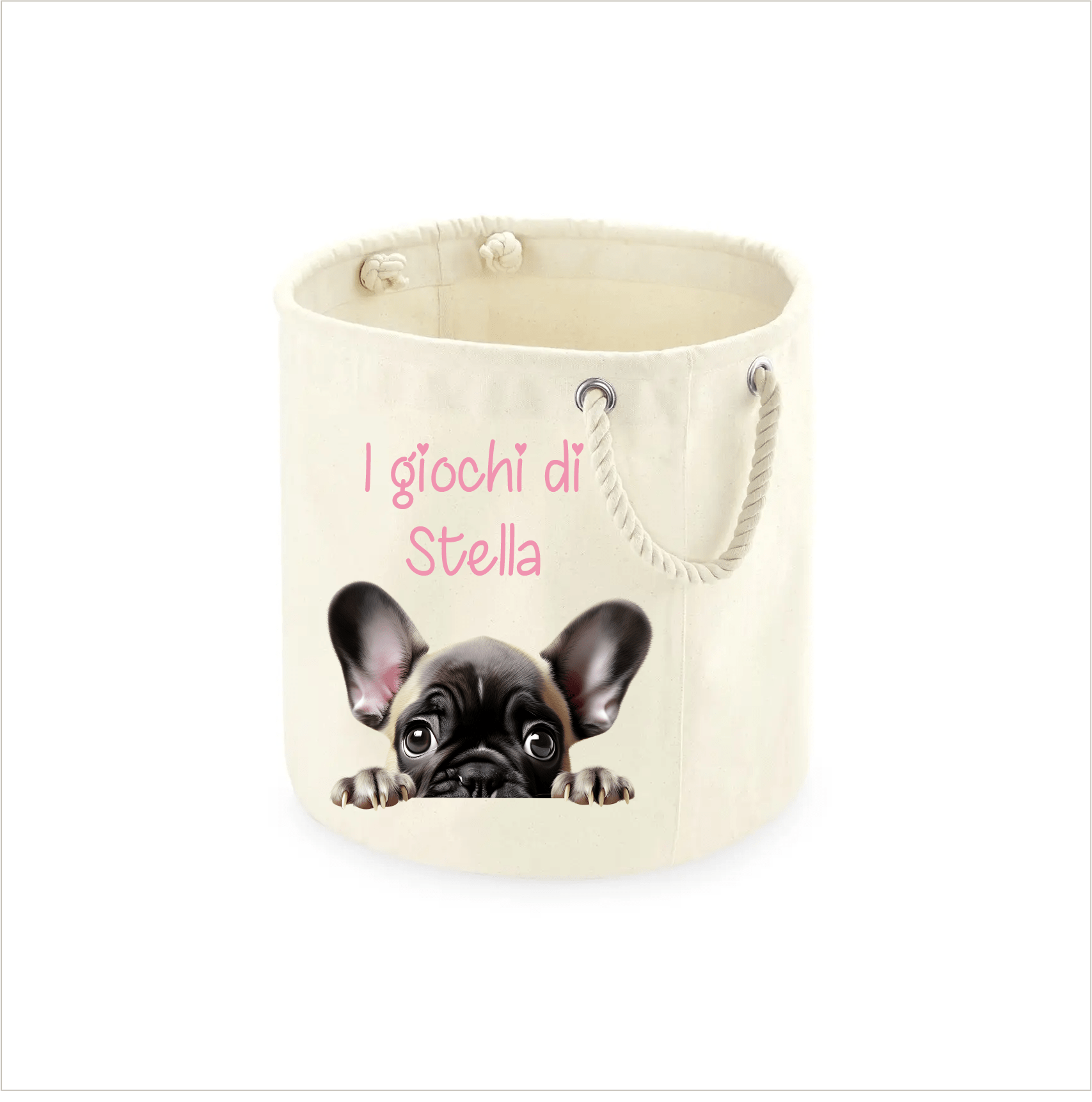 Cesta Porta giochi per Cani French Bulldog - Be Brave Boutique