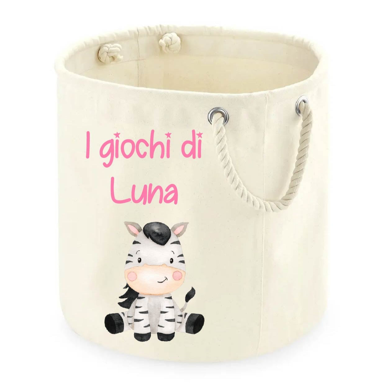 Cesta Porta giochi personalizzabile Zebra - Be Brave Boutique