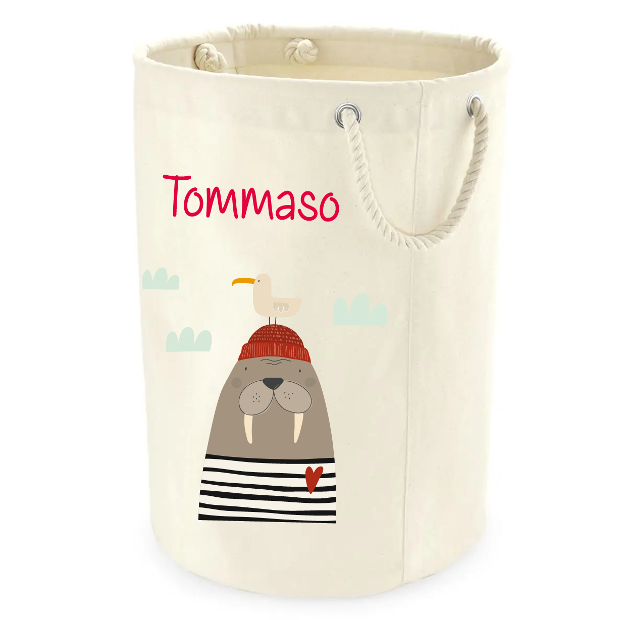 Cesta Porta giochi personalizzabile Tricheco - Be Brave Boutique