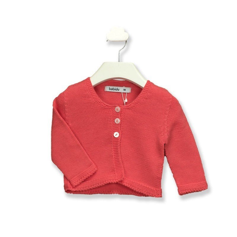 Cardigan in filo color fragola - Be Brave Boutique