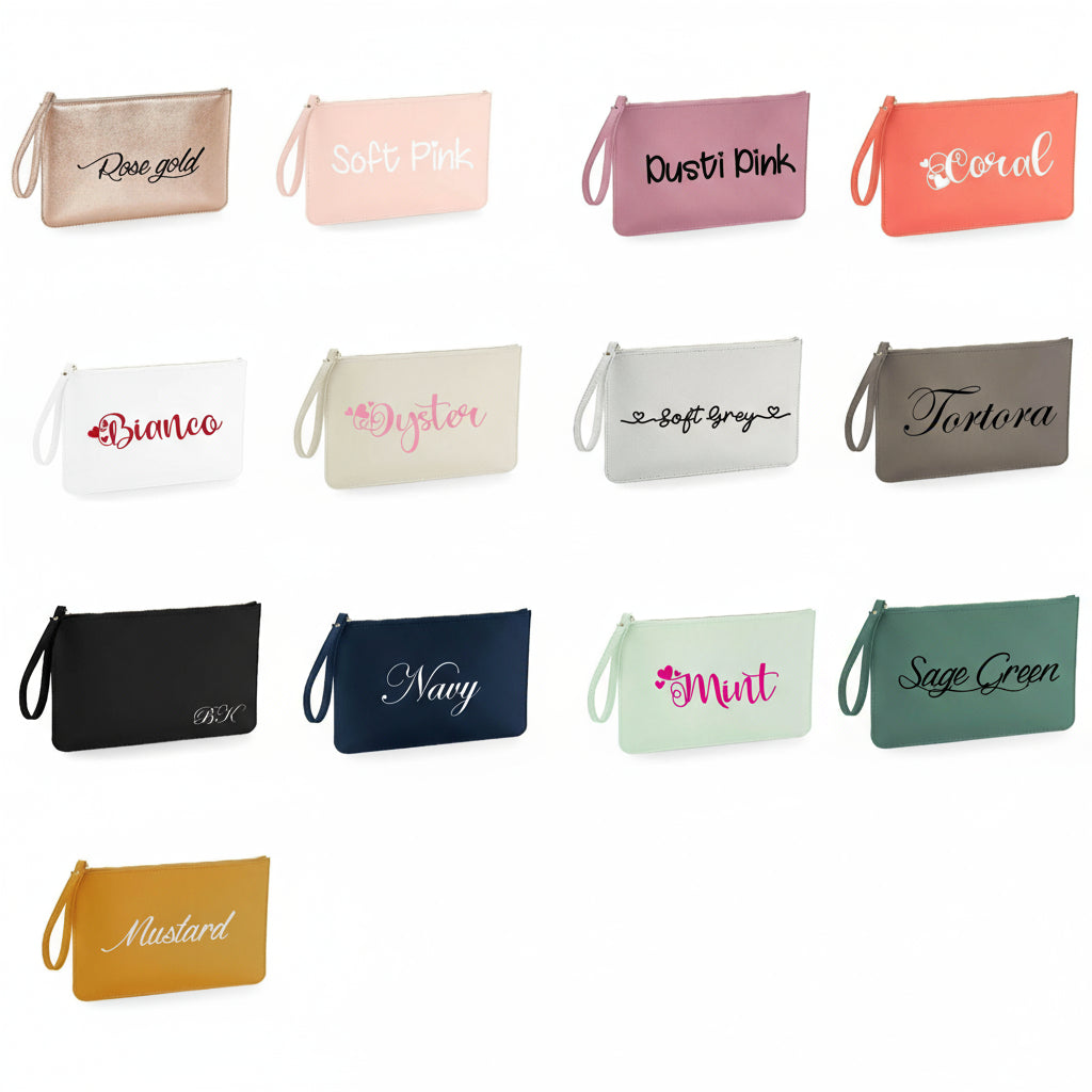 Pochette con anello piatta in simil pelle personalizzabile 13 colori disponibili - Be Brave Boutique
