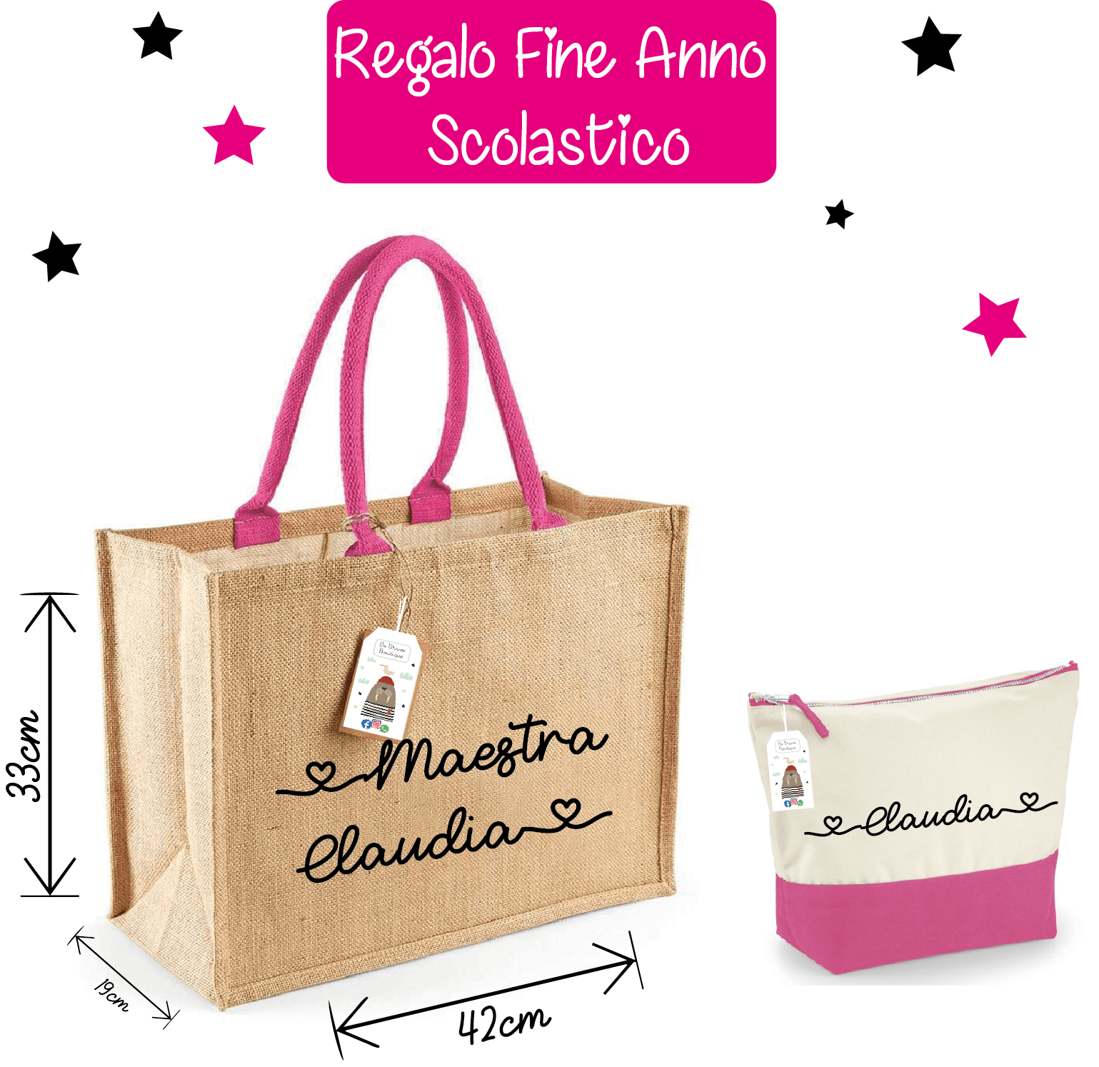 Combo regalo Maestra Borsa Nat/fucsia più Beauty abbinato - Be Brave Boutique