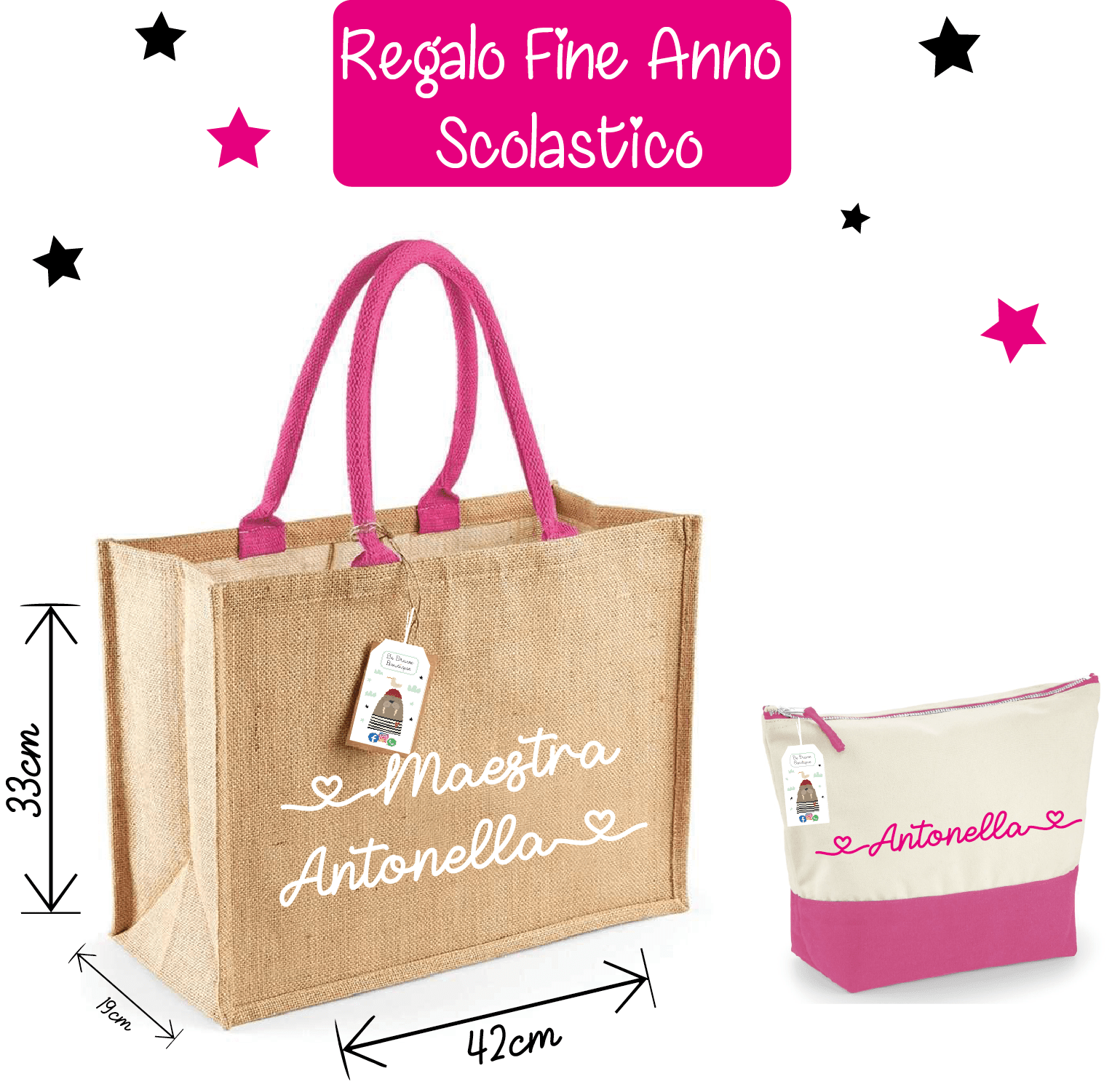 Combo regalo Maestra Borsa Nat/fucsia più Beauty abbinato - Be Brave Boutique