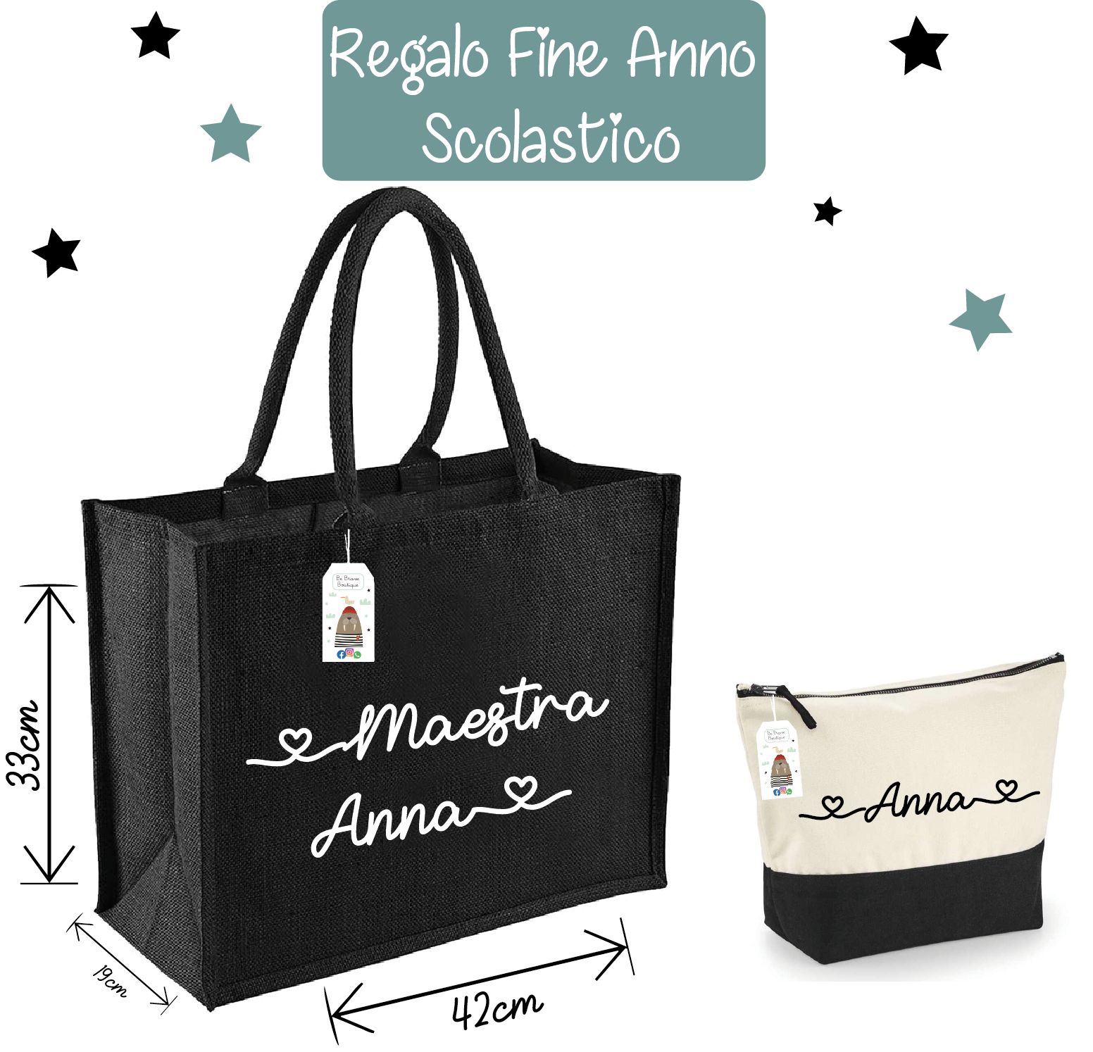 Combo regalo Maestra Borsa Nera più Beauty abbinato - Be Brave Boutique