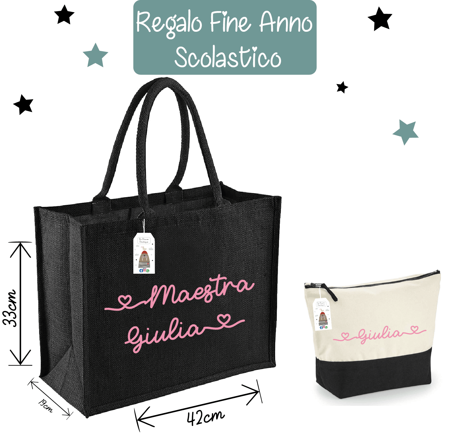 Combo regalo Maestra Borsa Nera più Beauty abbinato - Be Brave Boutique