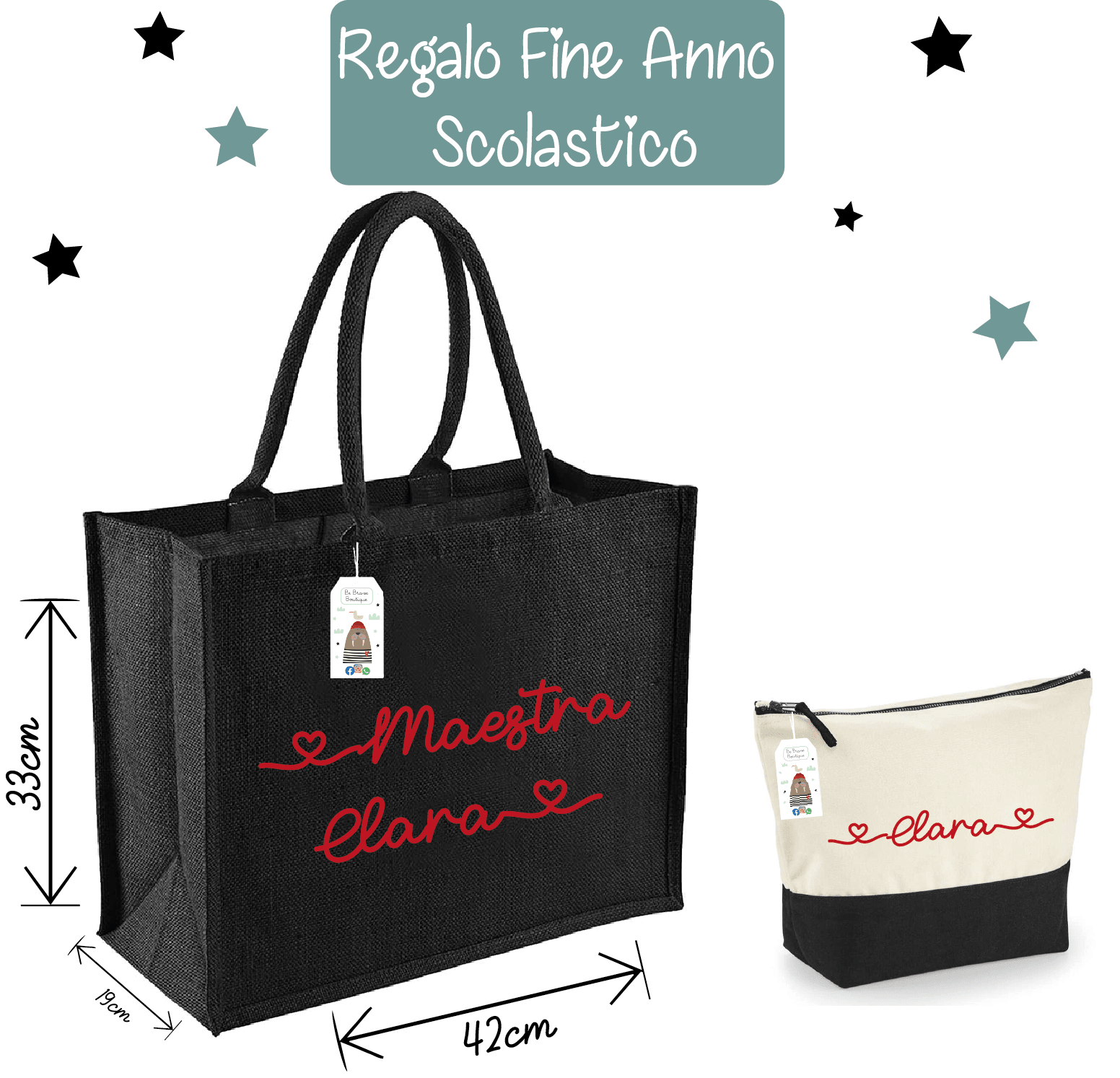 Combo regalo Maestra Borsa Nera più Beauty abbinato - Be Brave Boutique