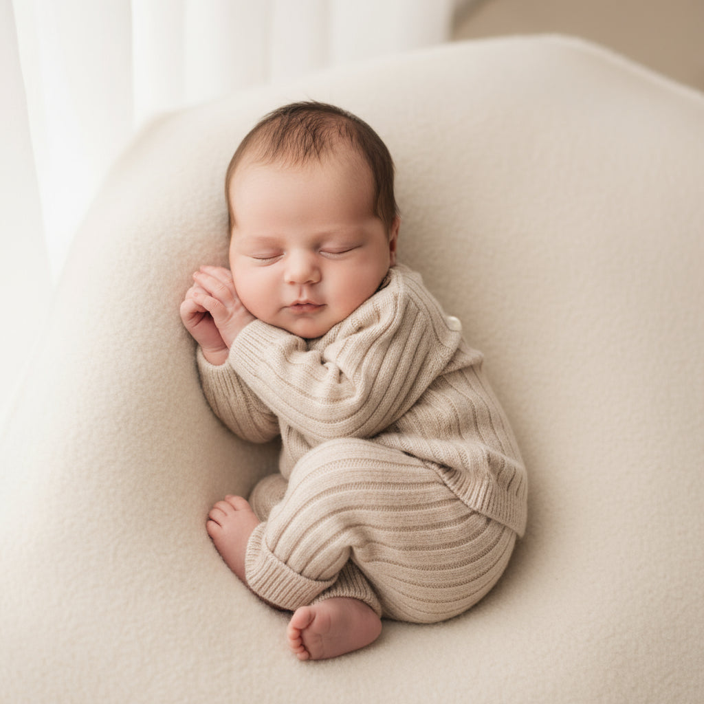 Completo BUNNY AND FRIENDS in lana merino extrafine – maglia e pantaloni neonato - Be Brave Boutique