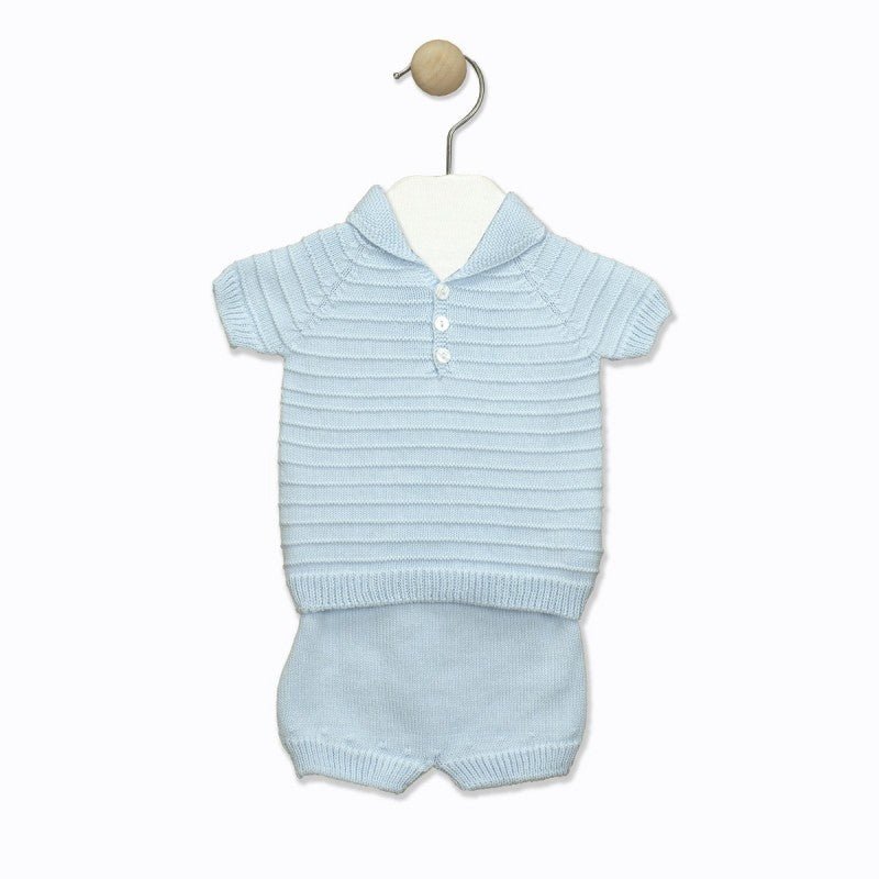 Completo in filo di cotone azzurro - Be Brave Boutique