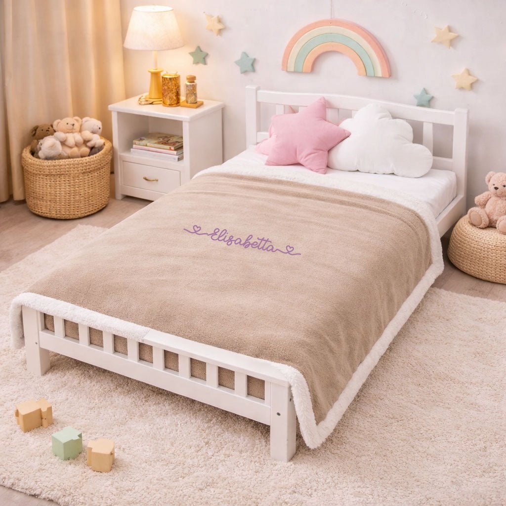 Coperta 130x170 in sherpa personalizzabile con nome