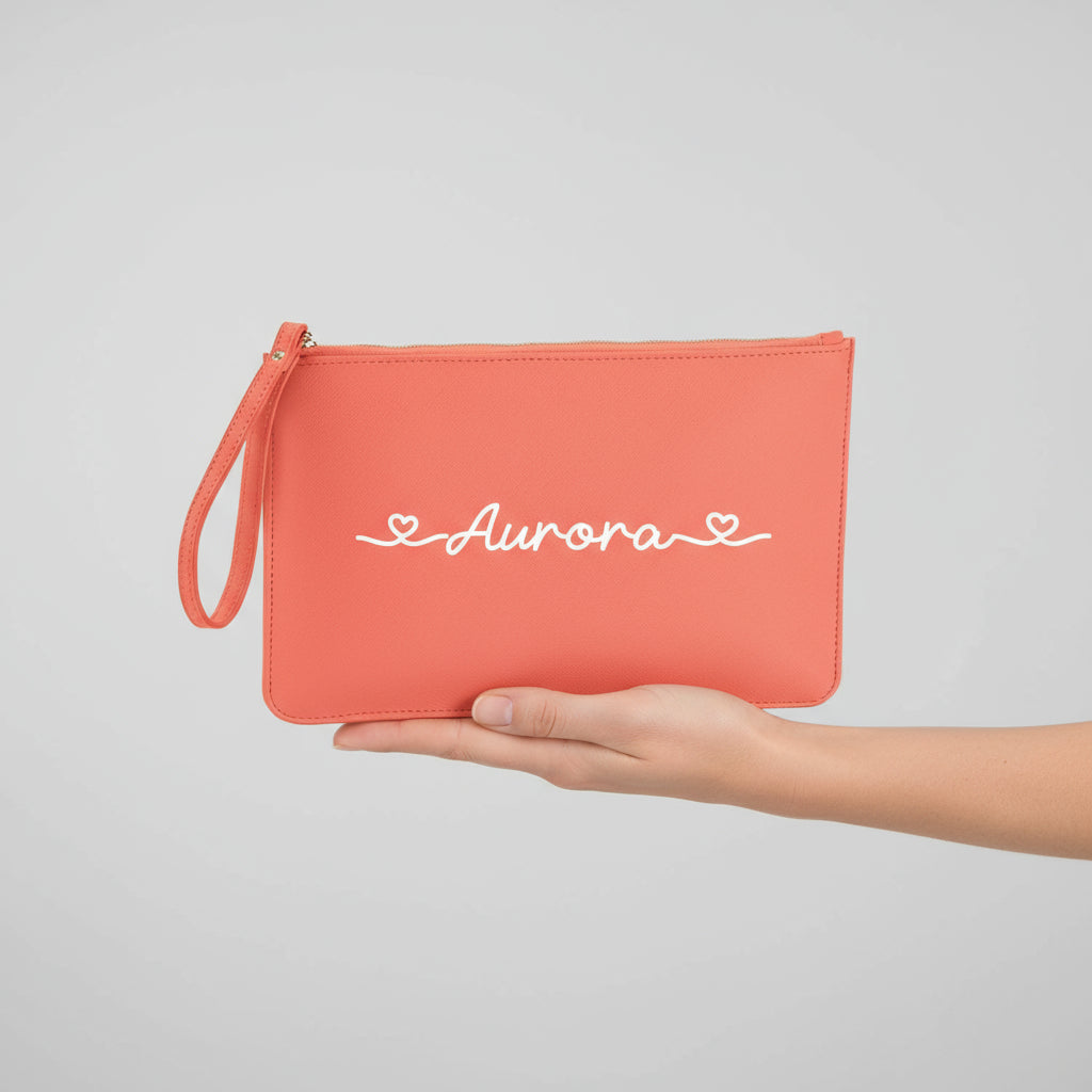 Pochette con anello piatta in simil pelle personalizzabile 13 colori disponibili - Be Brave Boutique