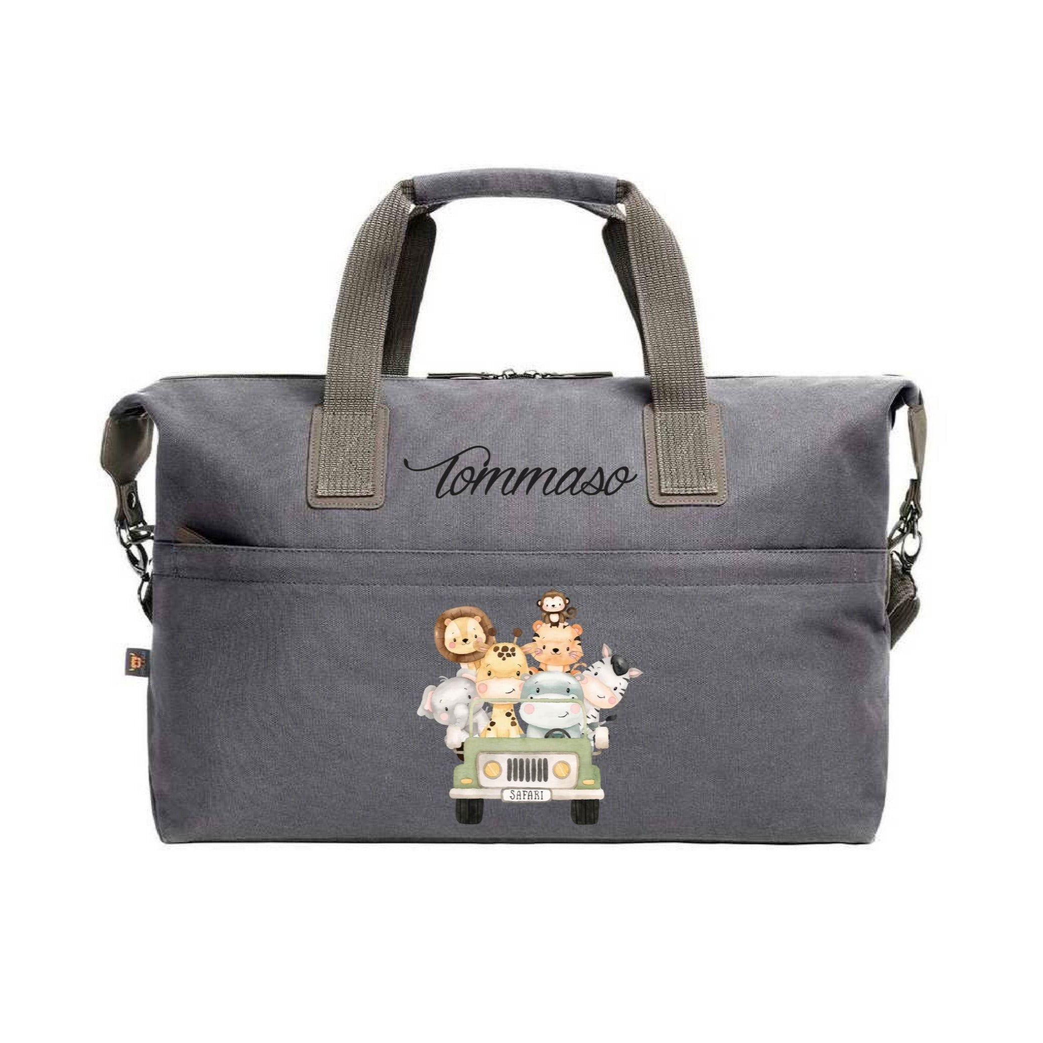 BORSONE IN COTONE PERSONALIZZATO SAFARI Verde - Be Brave Boutique