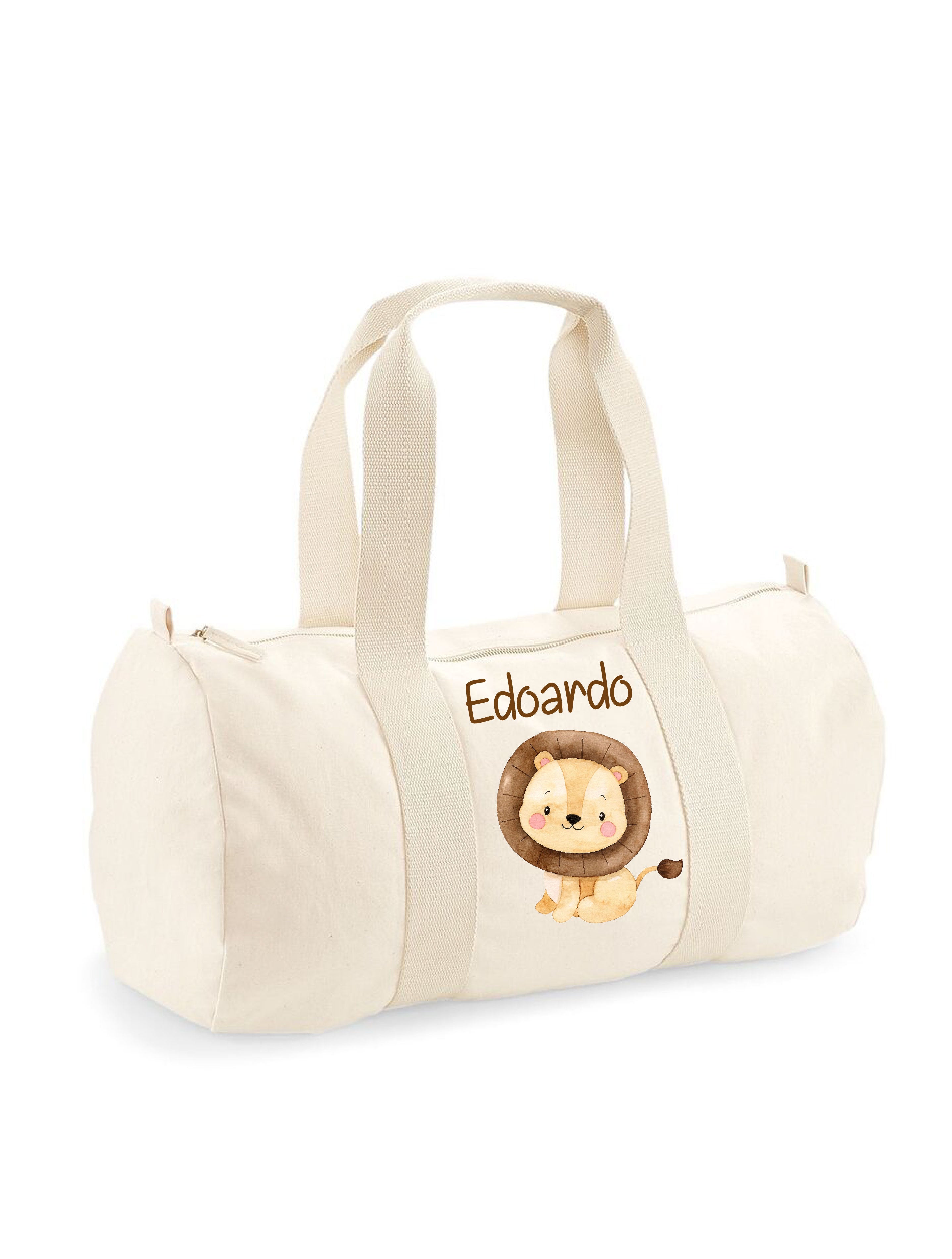 Borsone in cotone canvas personalizzato Leone Cucciolo - Be Brave Boutique