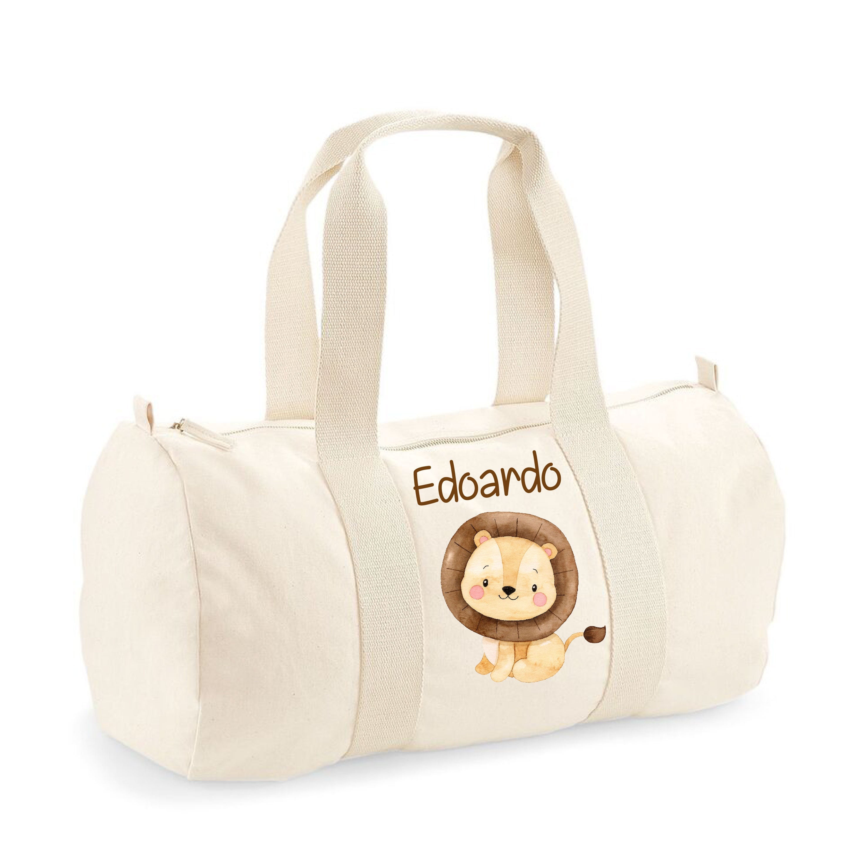 Borsone in cotone canvas personalizzato Leone Cucciolo - Be Brave Boutique