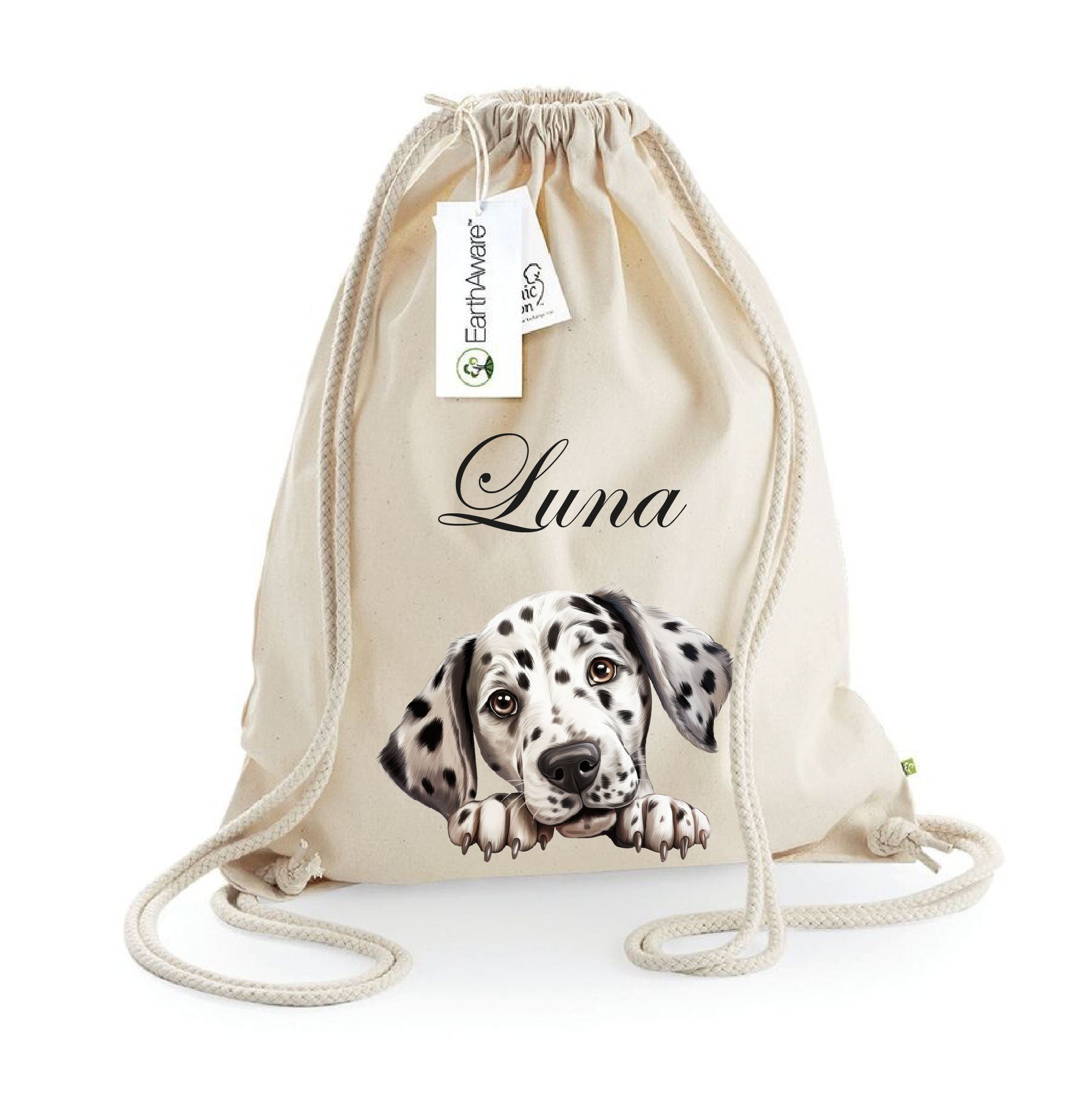 Sacca porta oggetti personalizzata cani Dalmata - Be Brave Boutique
