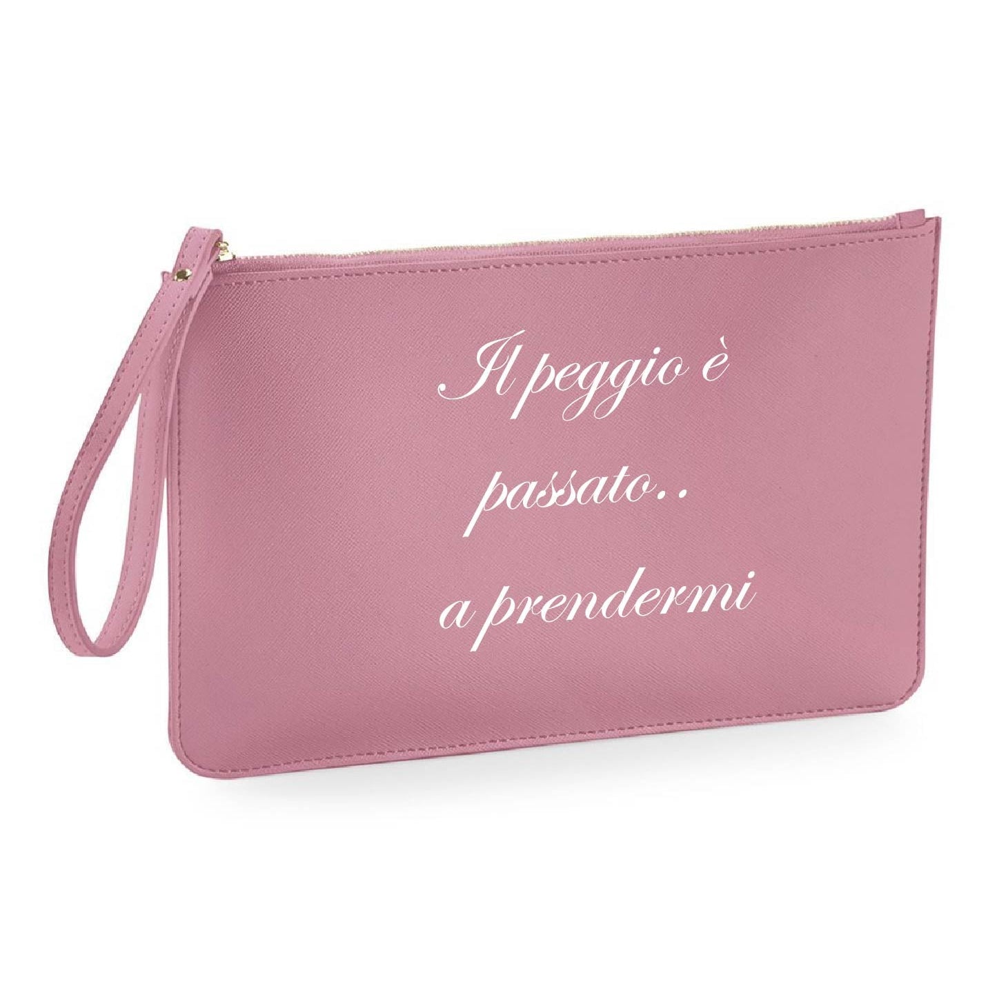 Pochette con anello piatta in simil pelle personalizzabile 13 colori disponibili - Be Brave Boutique